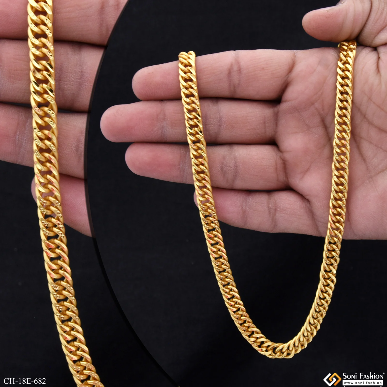 Awesome Design Gold Plated Link Chain for Men - Style E682 - Image 2