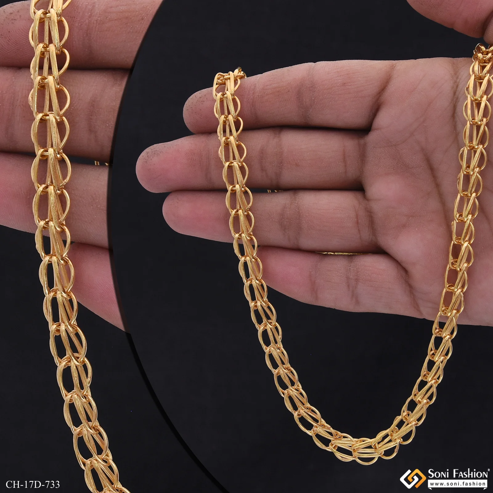 Awesome Design Gold Plated Linked Chain for Men - Style D733 - Image 6