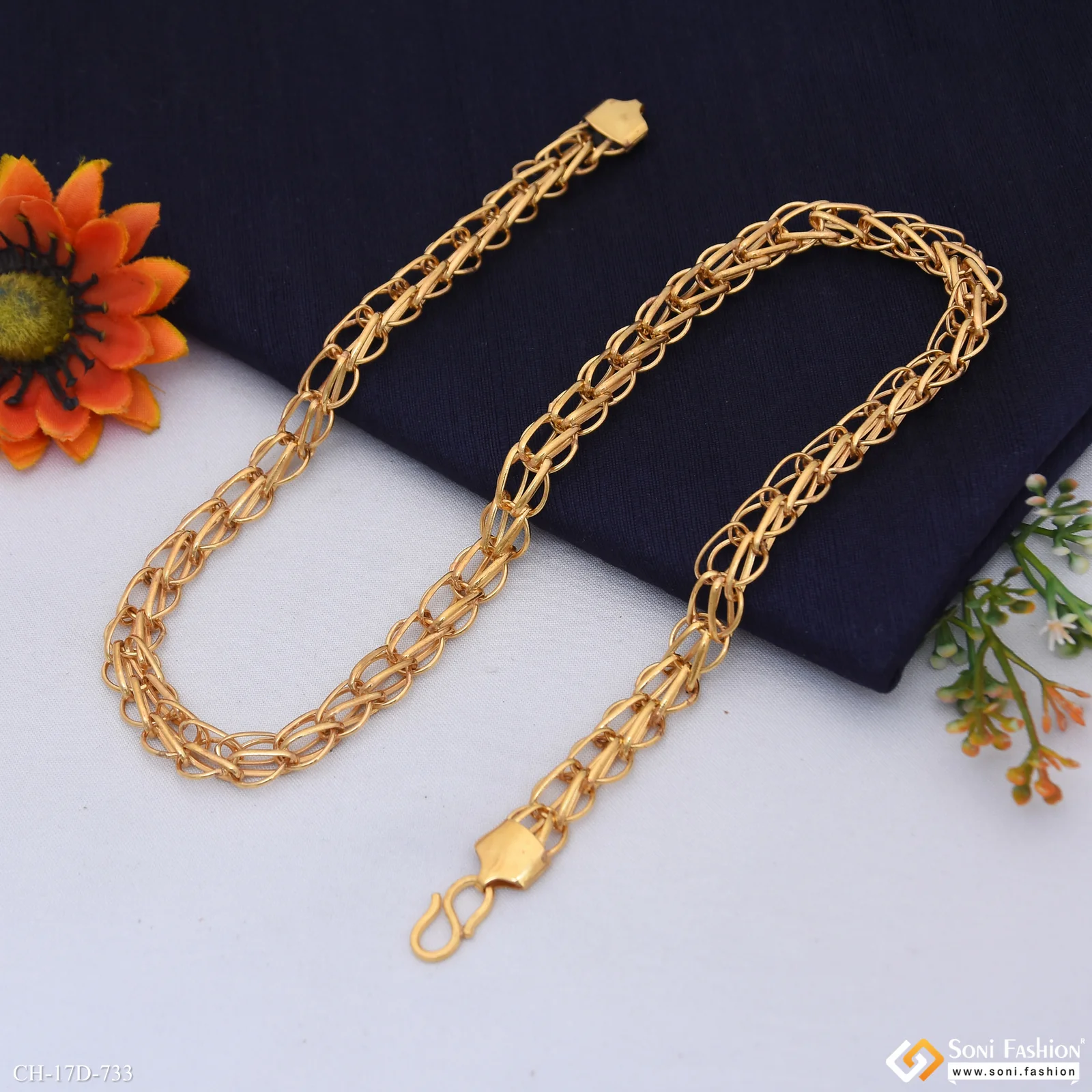 Awesome Design Gold Plated Linked Chain for Men - Style D733 - Image 7
