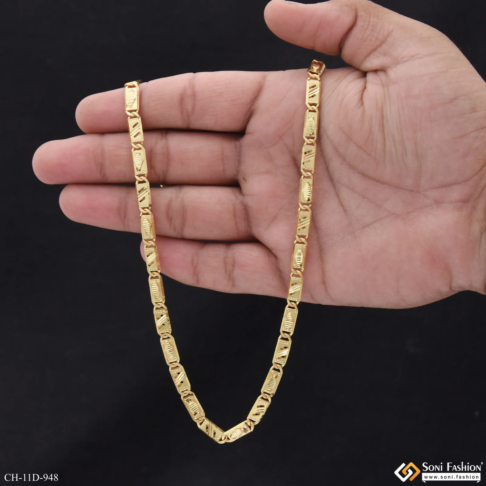 Awesome Design Gold Plated Nawabi Chain for Men - Style D948 - Image 6