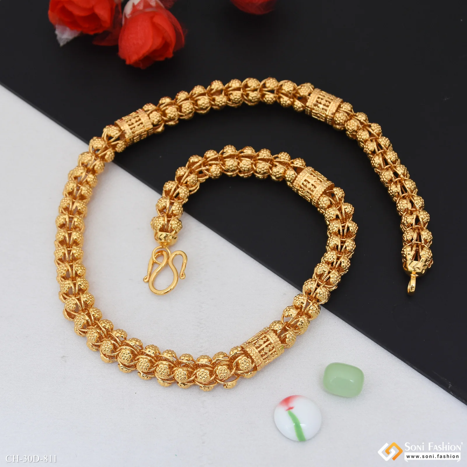 Awesome Design Gold Plated Rajwadi Chain for Men - Style D811 - Image 5