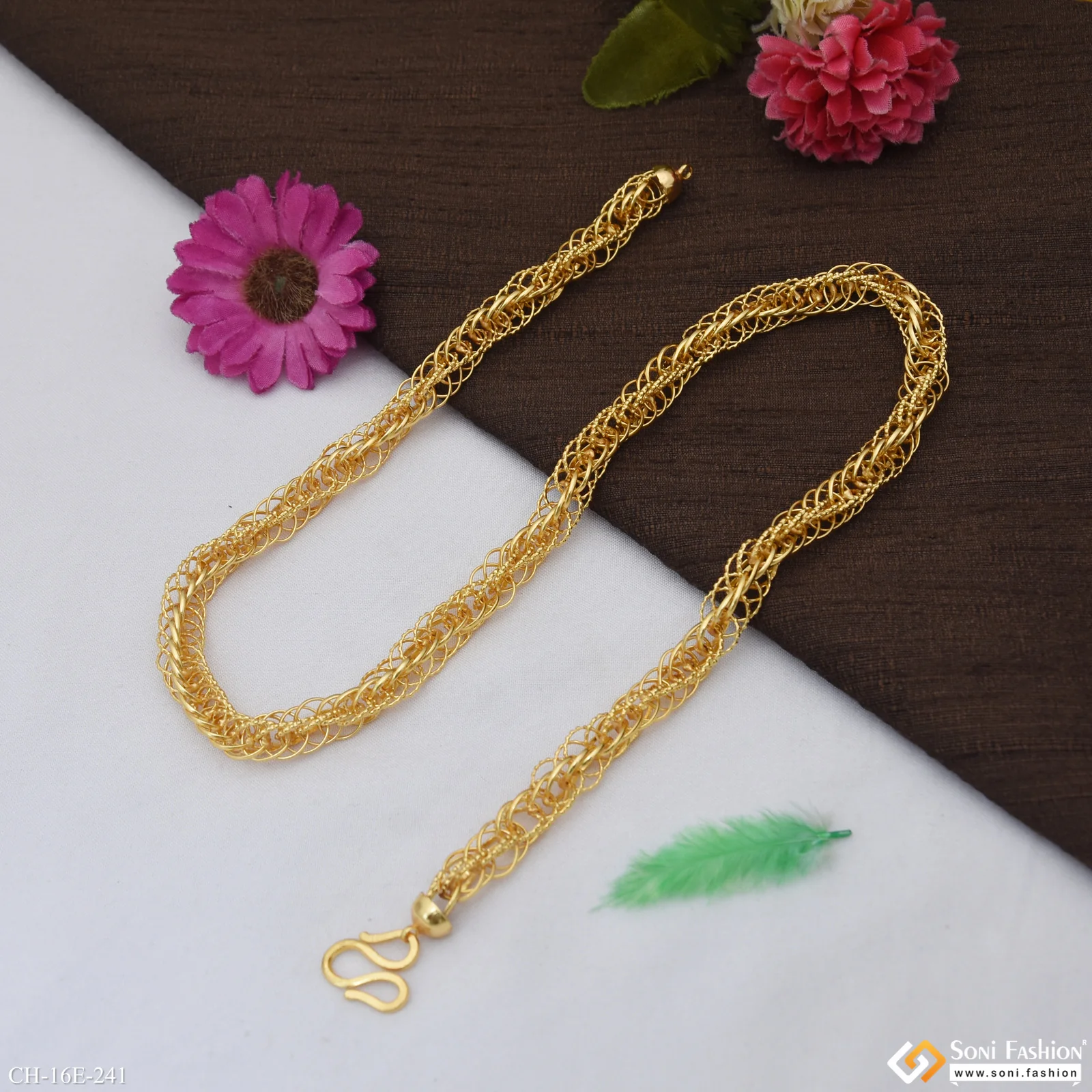 Awesome Design Gold Plated Rassa Chain for Men - Style E241 - Image 5
