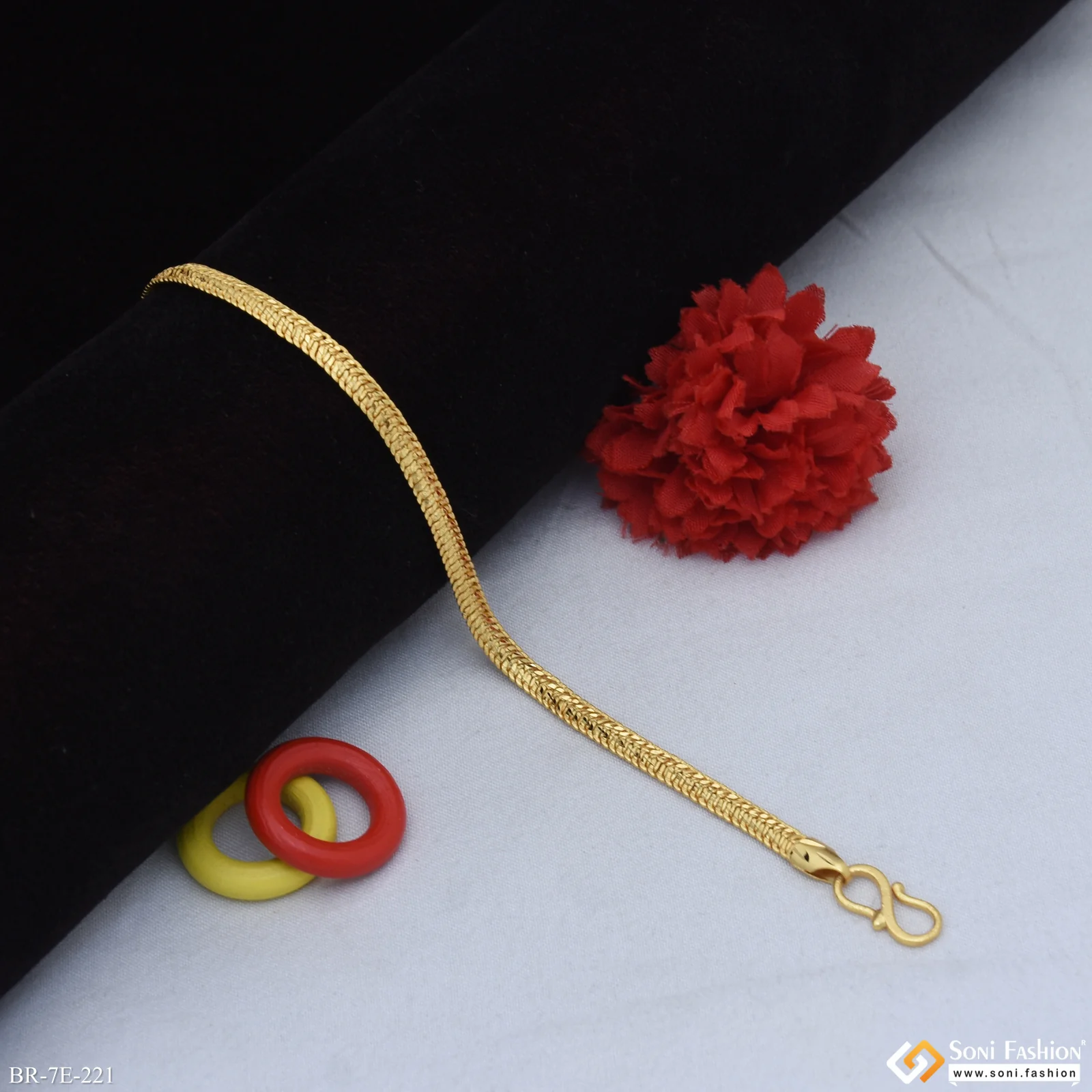 Awesome Design Gold Plated Snake Bracelet for Men - Style E221 - Image 4