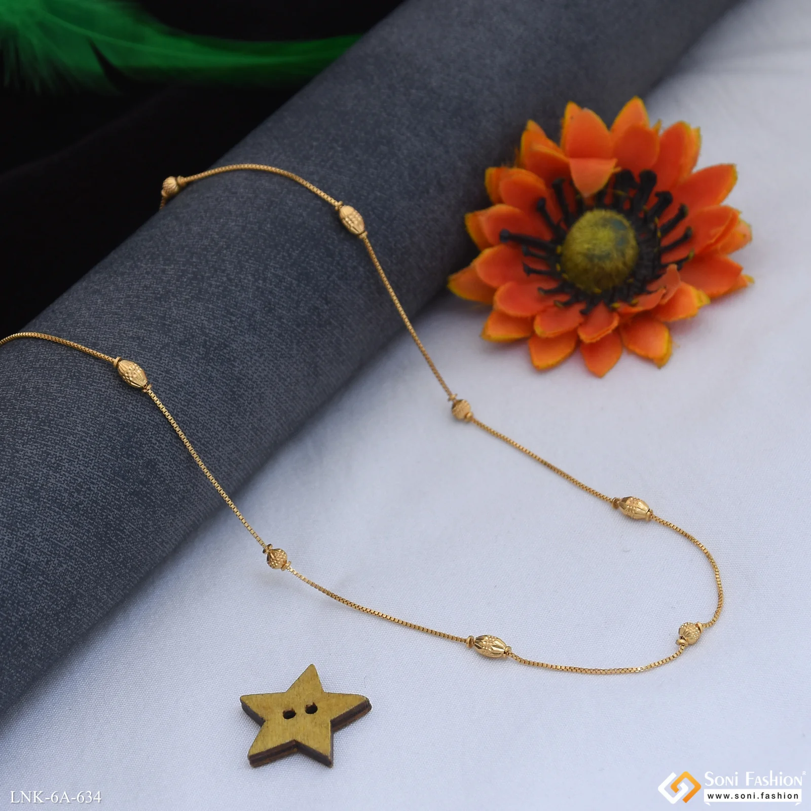 Beautiful Design Gold Plated Ball Chain for Ladies - Style A634 - Image 5