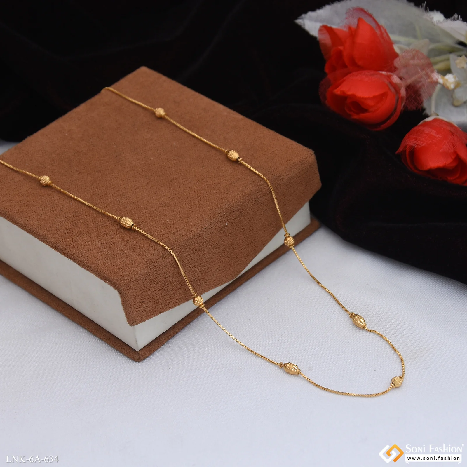 Beautiful Design Gold Plated Ball Chain for Ladies - Style A634 - Image 6