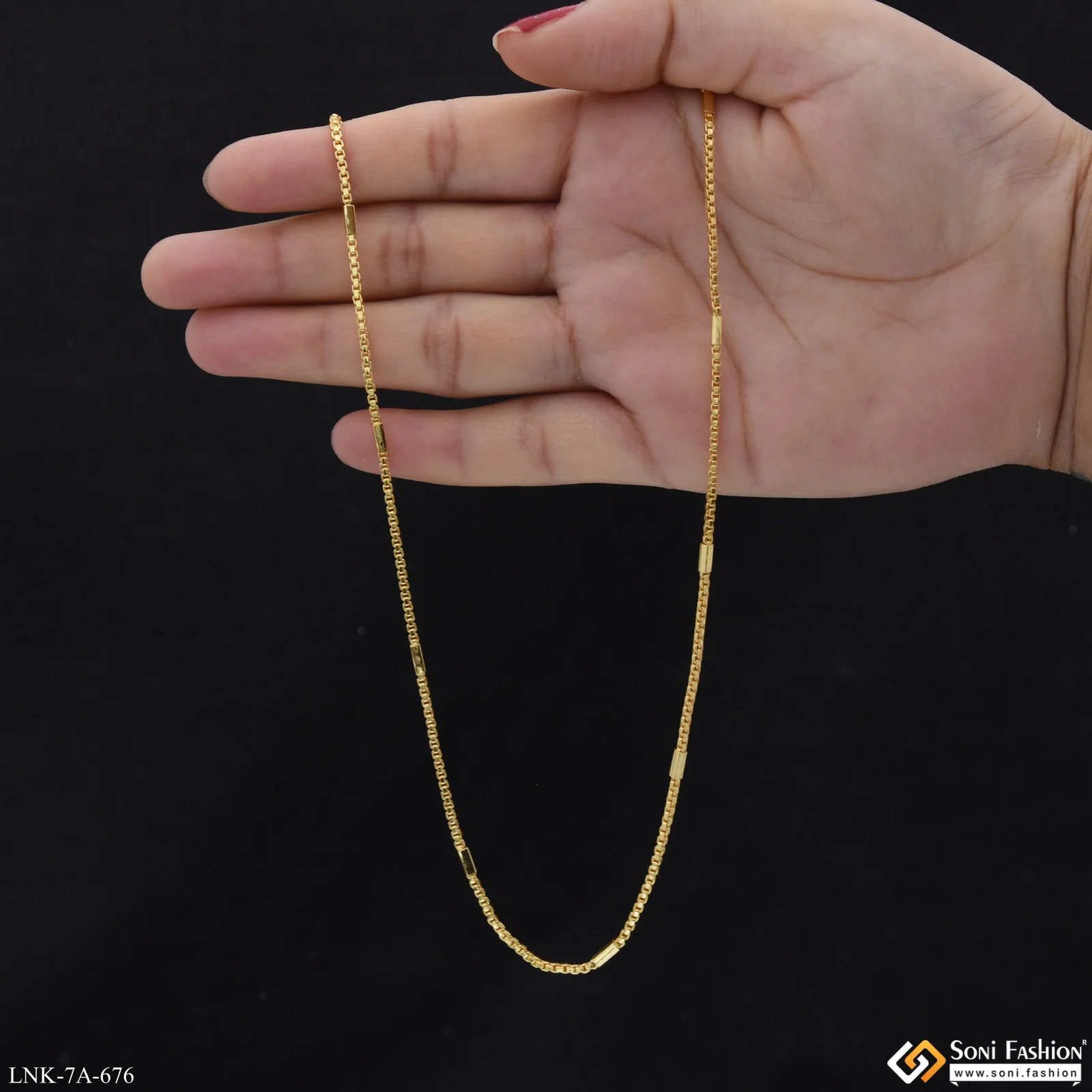 Beautiful Design Gold Plated Chain for Ladies - Style A676 - Image 2