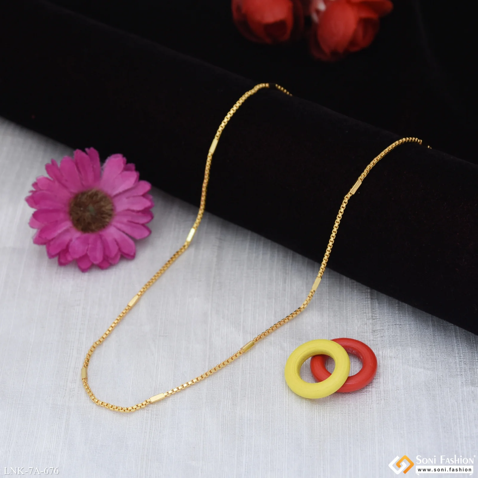 Beautiful Design Gold Plated Chain for Ladies - Style A676 - Image 3