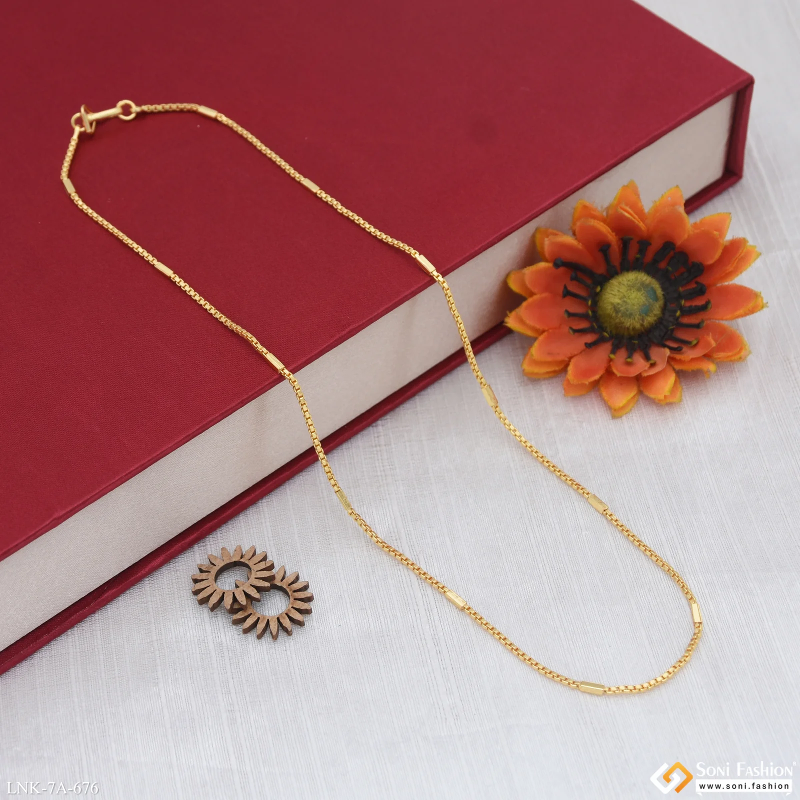 Beautiful Design Gold Plated Chain for Ladies - Style A676 - Image 4