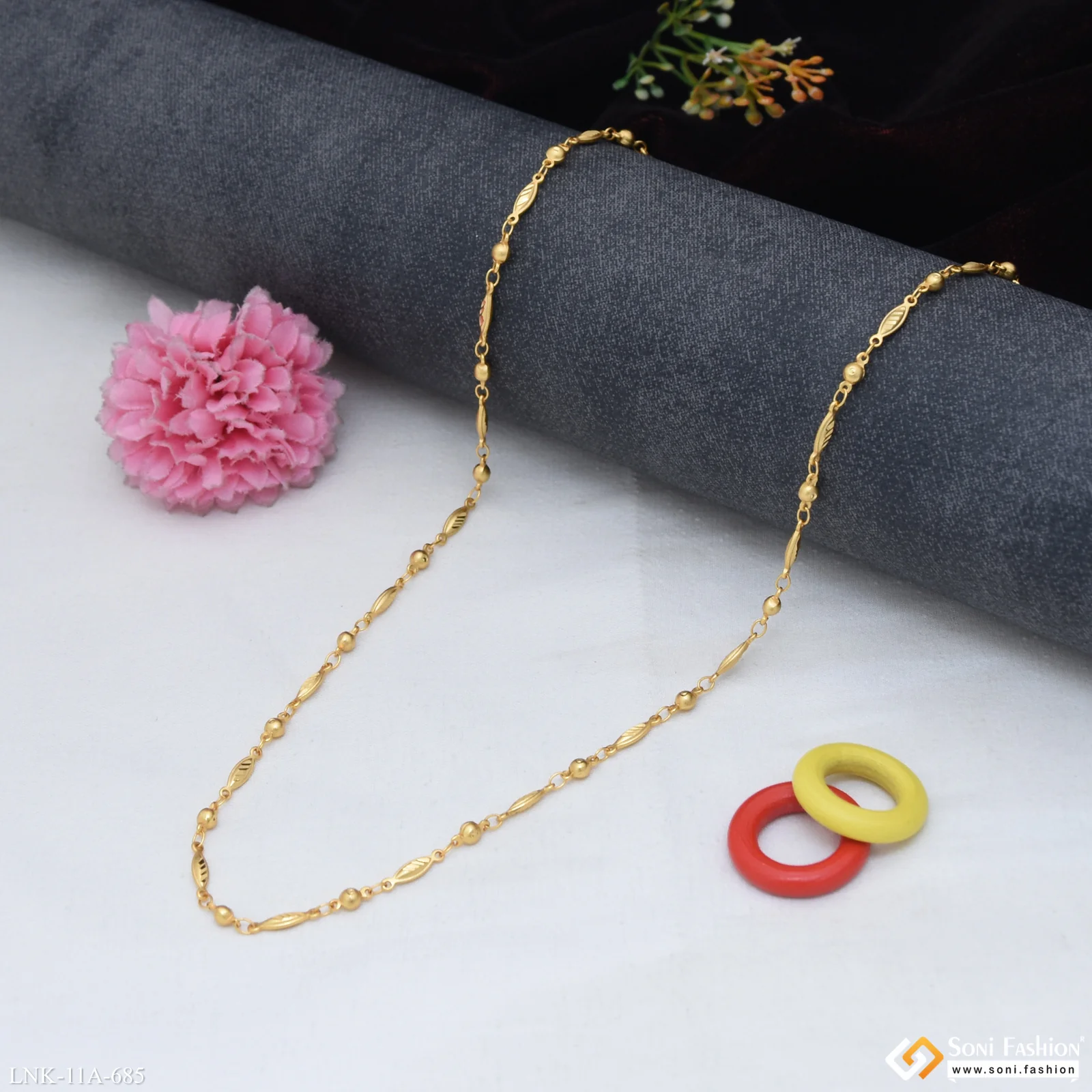 Beautiful Design Gold Plated Chain for Ladies - Style A685 - Image 3