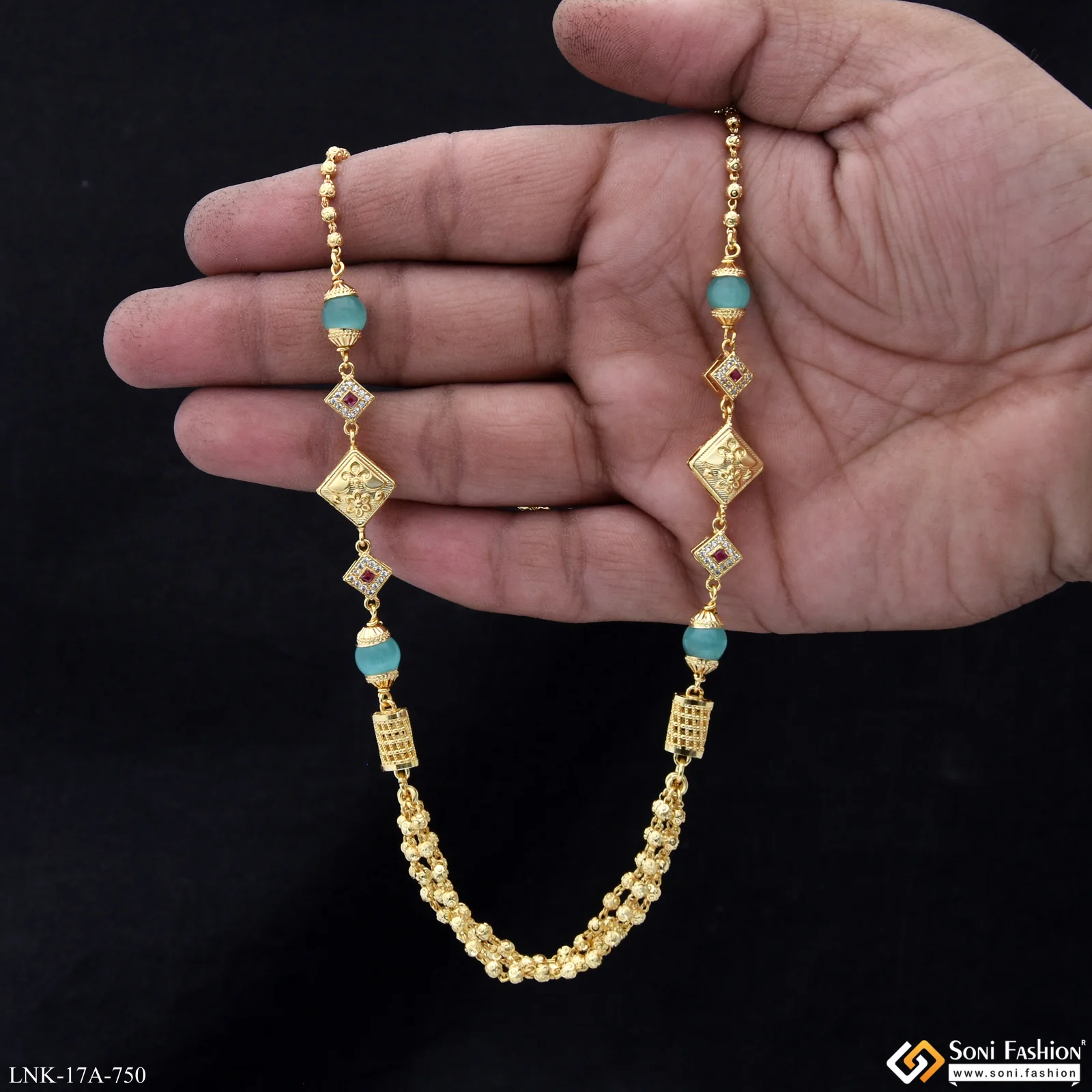 Beautiful Design Gold Plated Mala for Women - Style A750 - Image 2