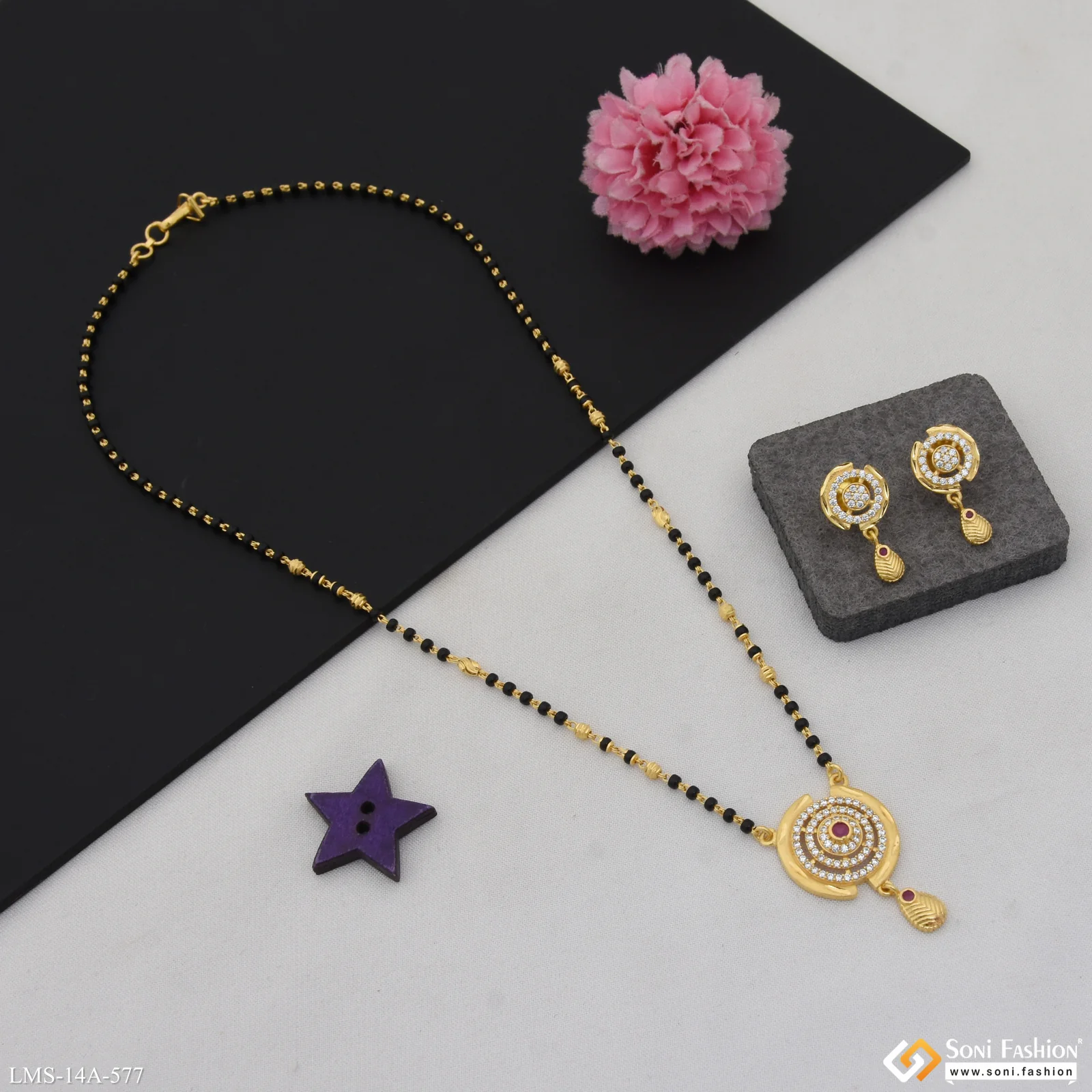Beautiful Design Gold Plated Mangalsutra Set for Women - Style A577 - Image 4