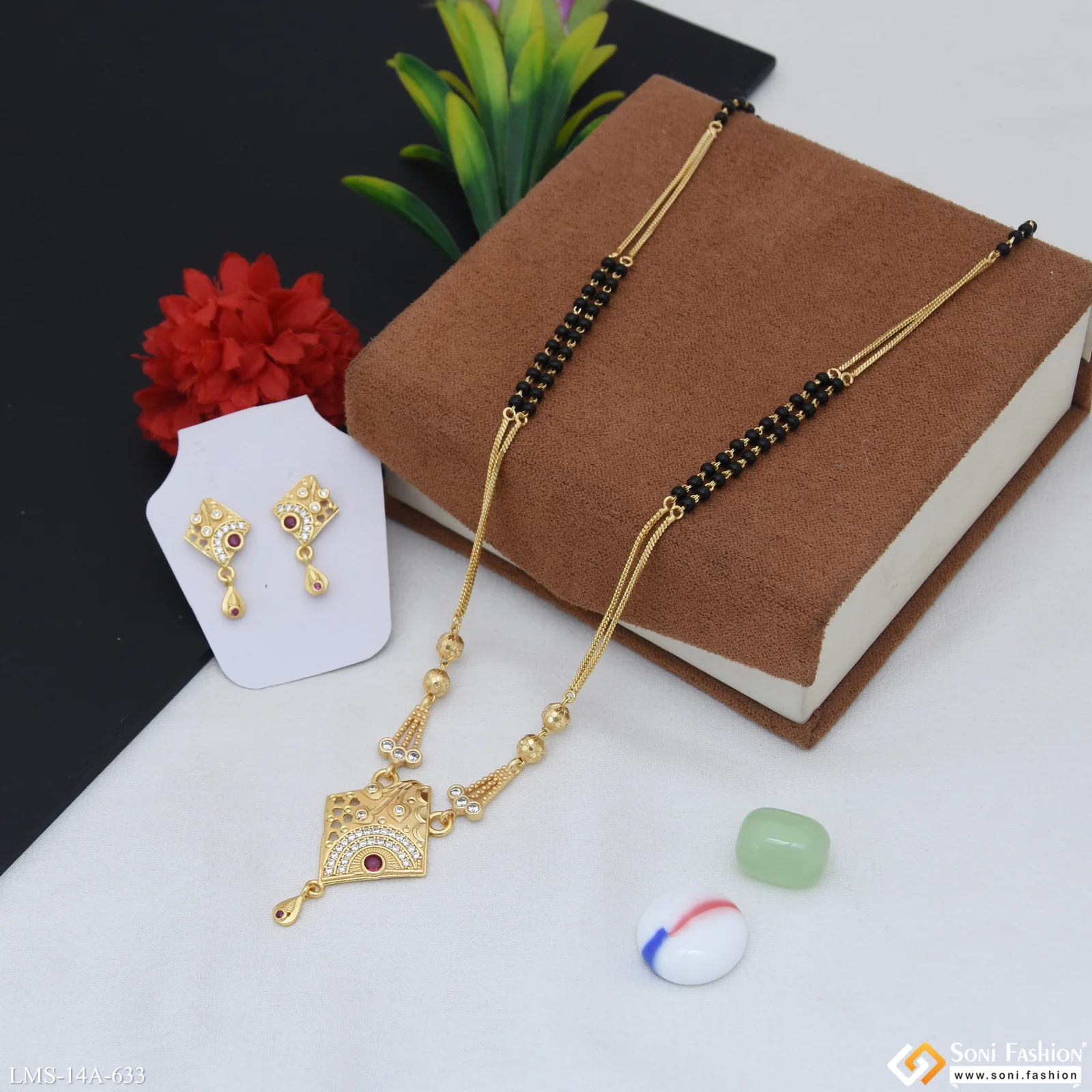 Beautiful Design Gold Plated Mangalsutra Set for Women - Style A633 - Image 5