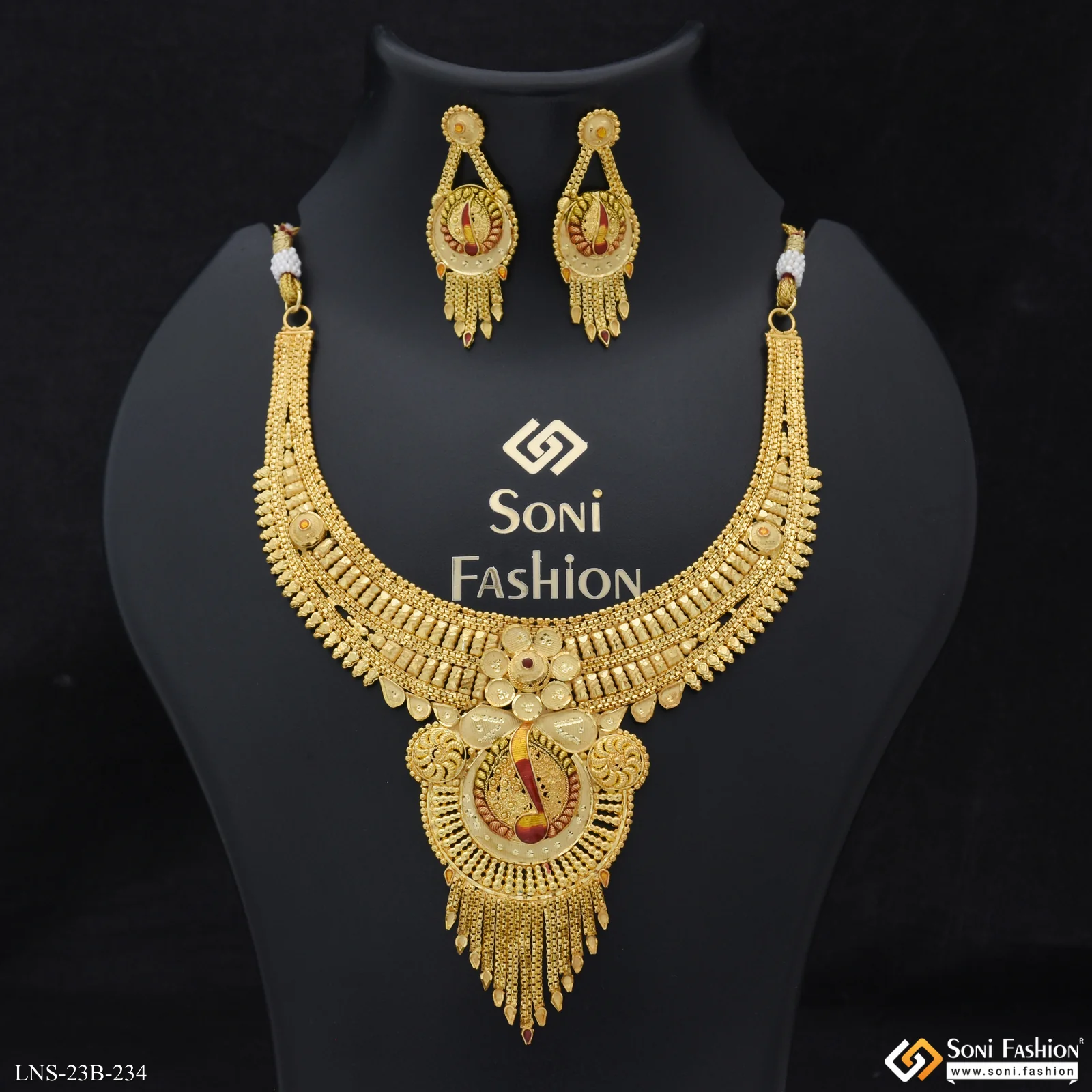 Beautiful Design Gold Plated Necklace Set for Women - Style B234