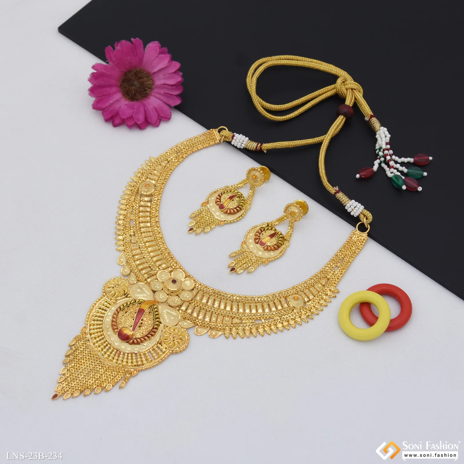 Beautiful Design Gold Plated Necklace Set for Women - Style B234 - Image 3