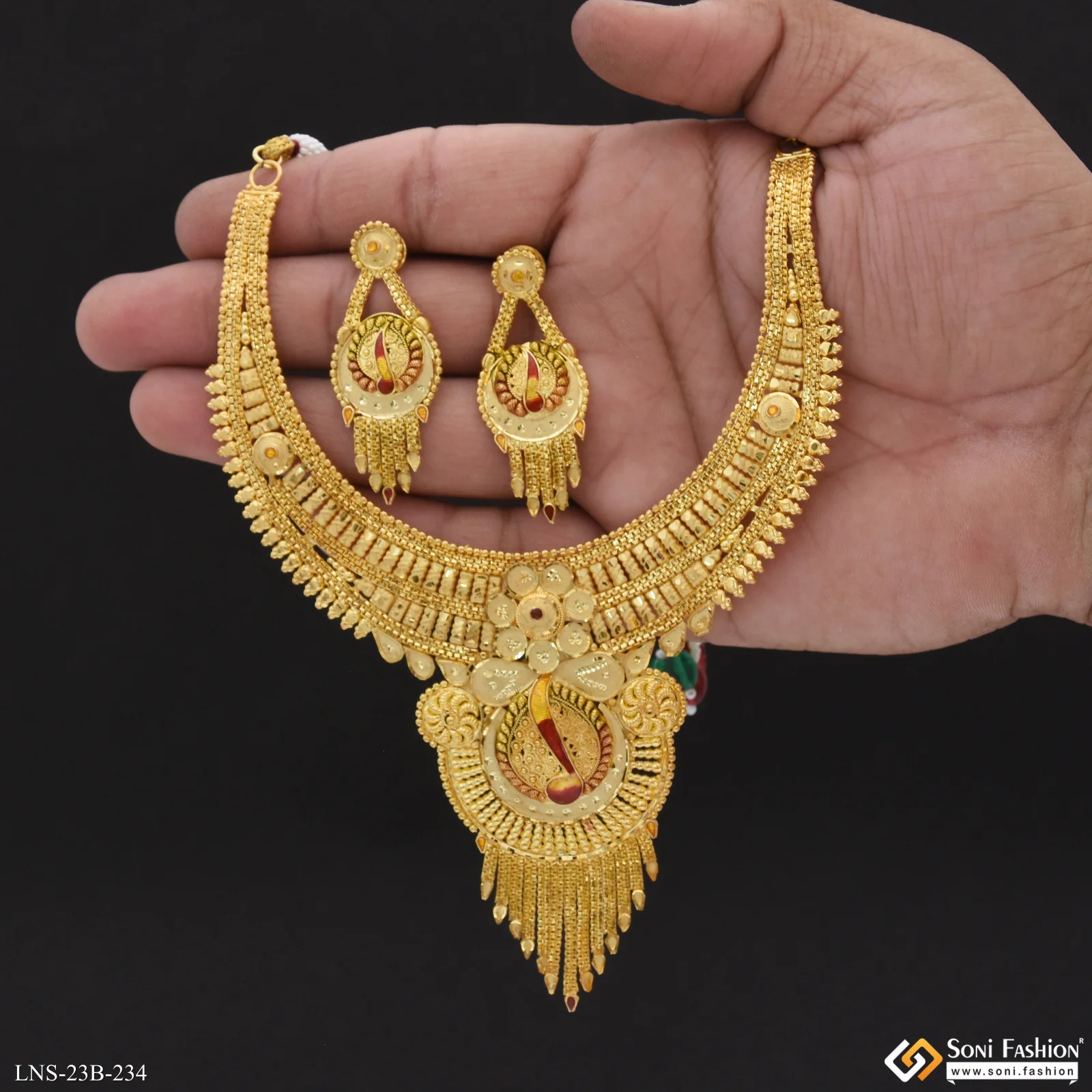 Beautiful Design Gold Plated Necklace Set for Women - Style B234 - Image 5