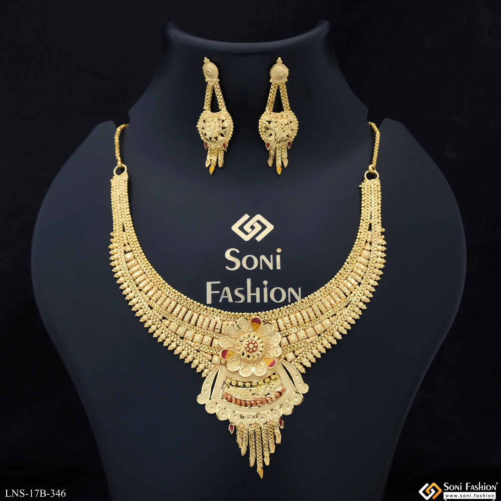 Beautiful Design Gold Plated Necklace Set for Women - Style B346