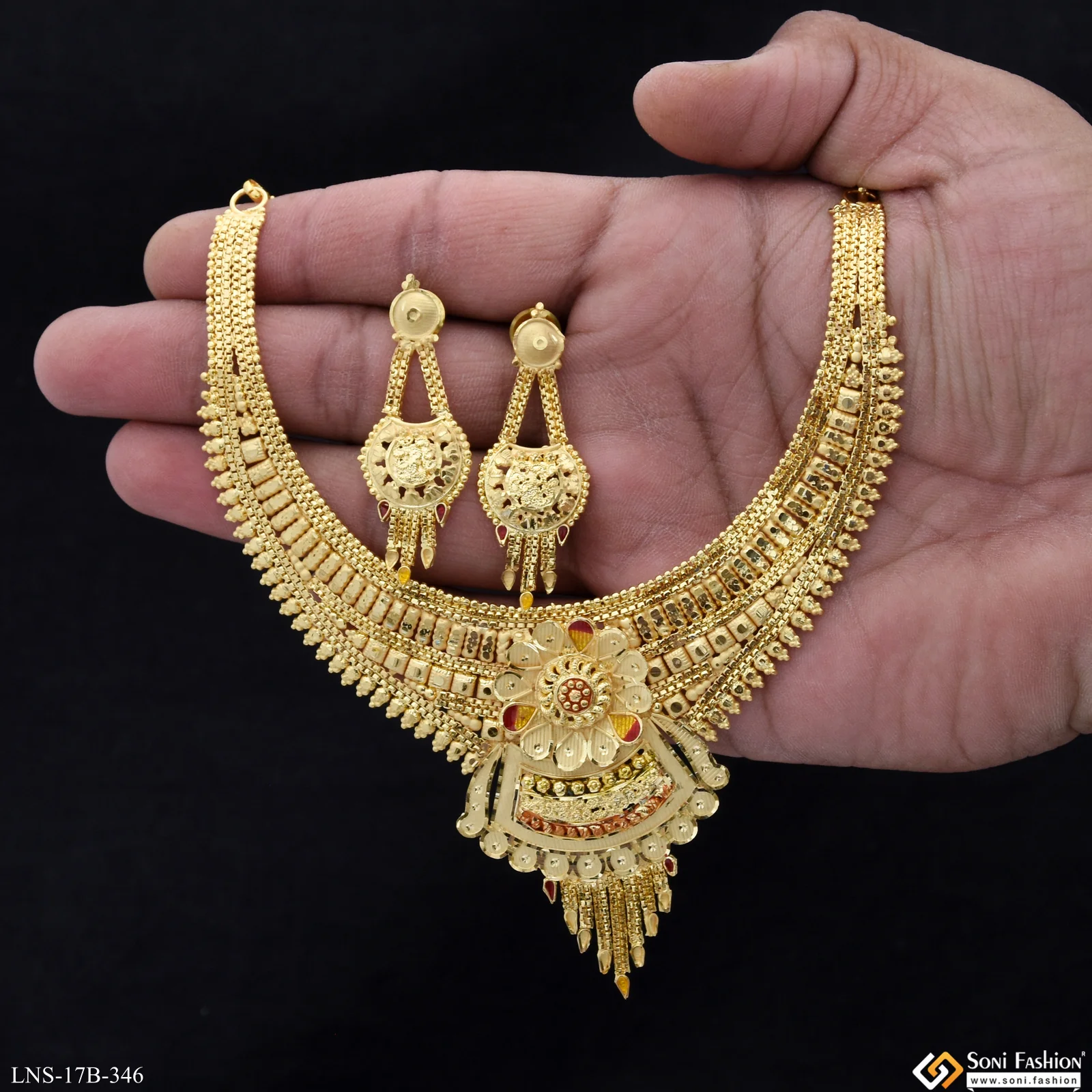 Beautiful Design Gold Plated Necklace Set for Women - Style B346 - Image 2