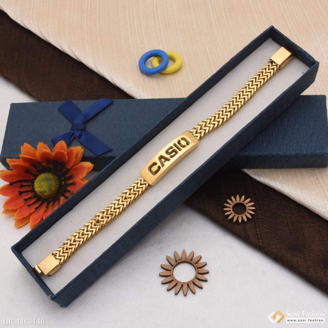 Beautiful Design Premium-Grade Quality Golden Color Bracelet for Men - Style C146 - Image 2