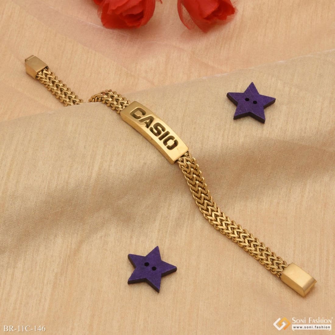 Beautiful Design Premium-Grade Quality Golden Color Bracelet for Men - Style C146 - Image 3