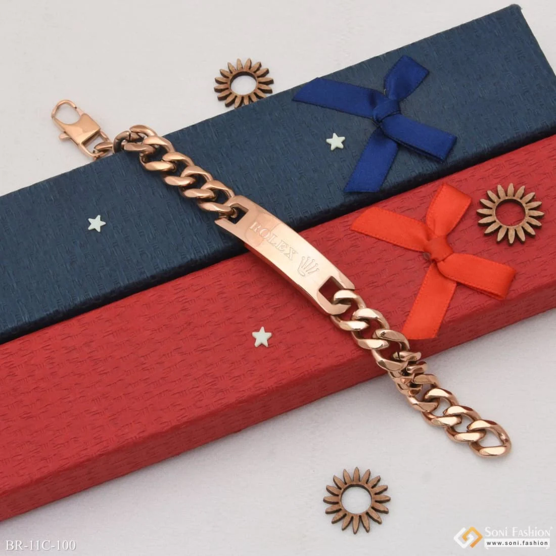 Beautiful Design Premium-Grade Quality Rose Gold Bracelet for Men - Style C100 - Image 3