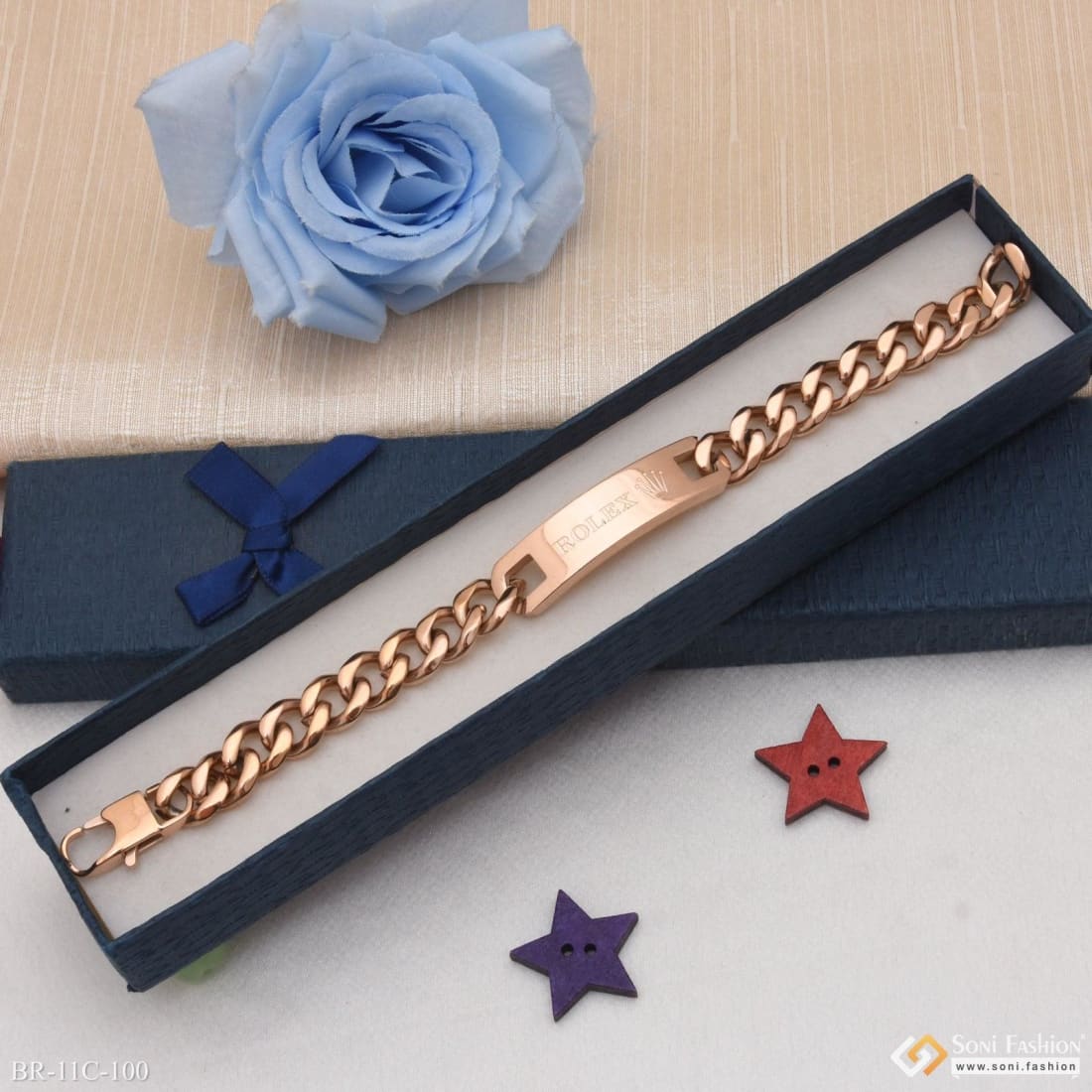 Beautiful Design Premium-Grade Quality Rose Gold Bracelet for Men - Style C100 - Image 4
