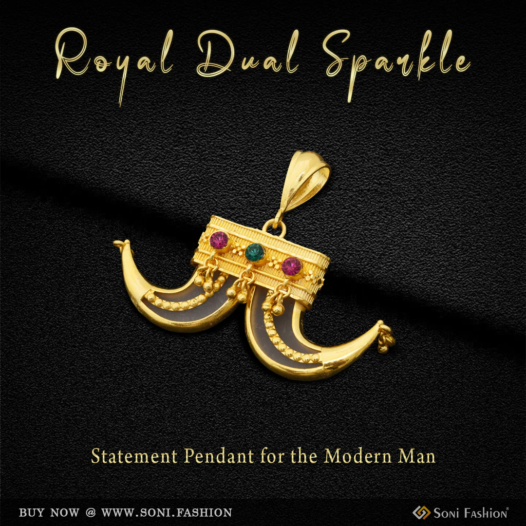 Best Quality Dual Nail Design Artificial with Diamond Gold Plated Pendant for Men - Style A283