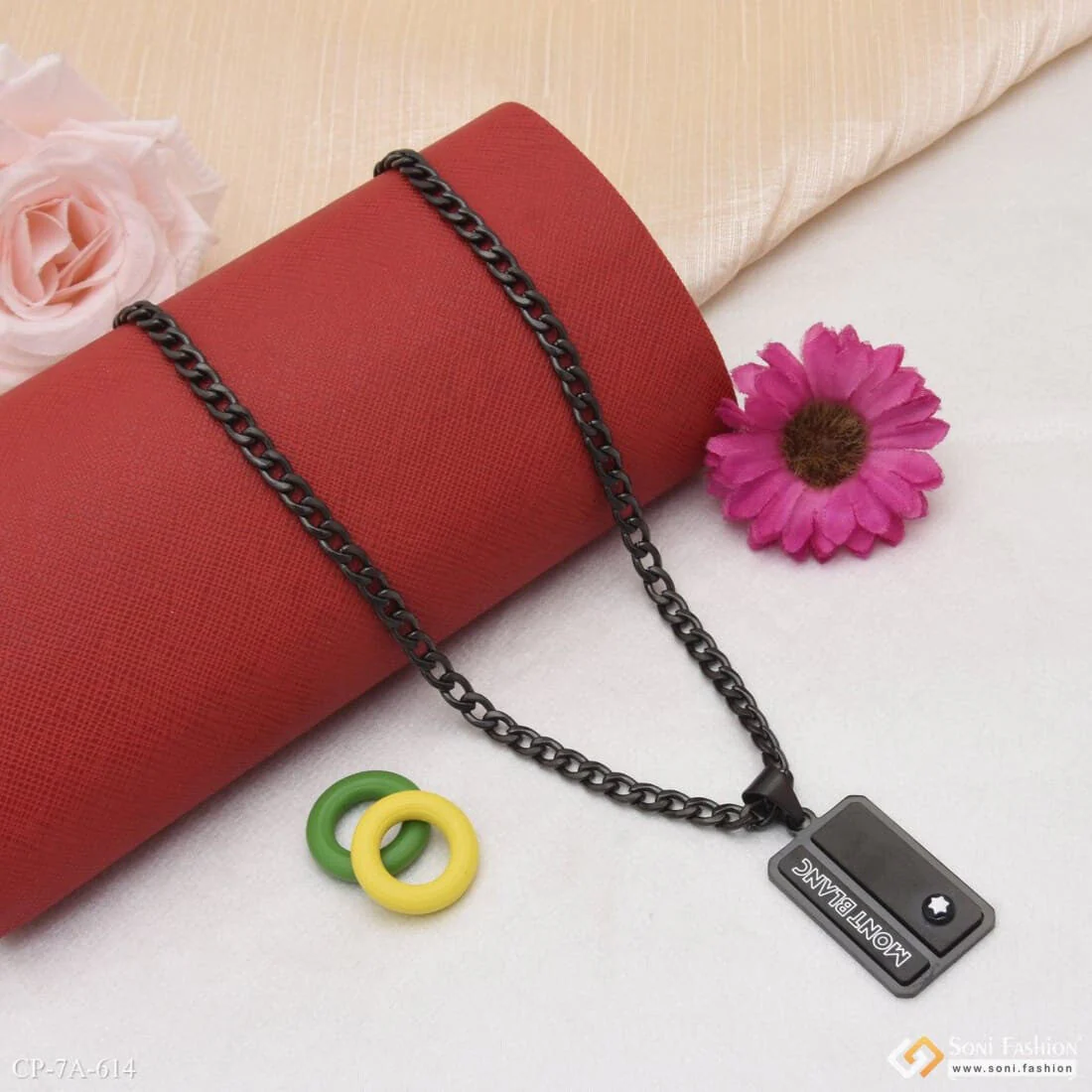 Best Quality Durable Design Black Color Chain Pendant Combo for Men - Style A614 - Image 2
