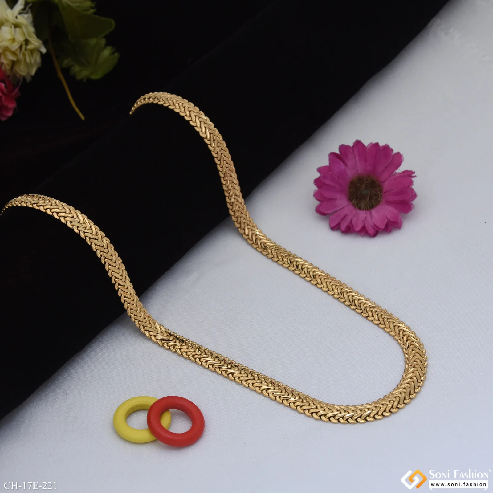 Best Quality Durable Design Gold Plated Chain for Men - Style E221 - Image 4