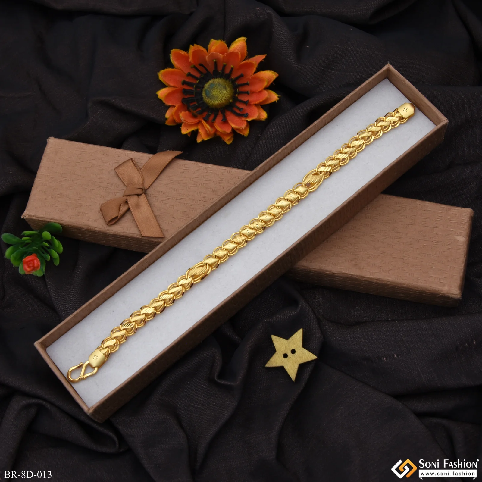 Best Quality Durable Design Gold Plated Kohli Bracelet for Men - Style D013 - Image 3