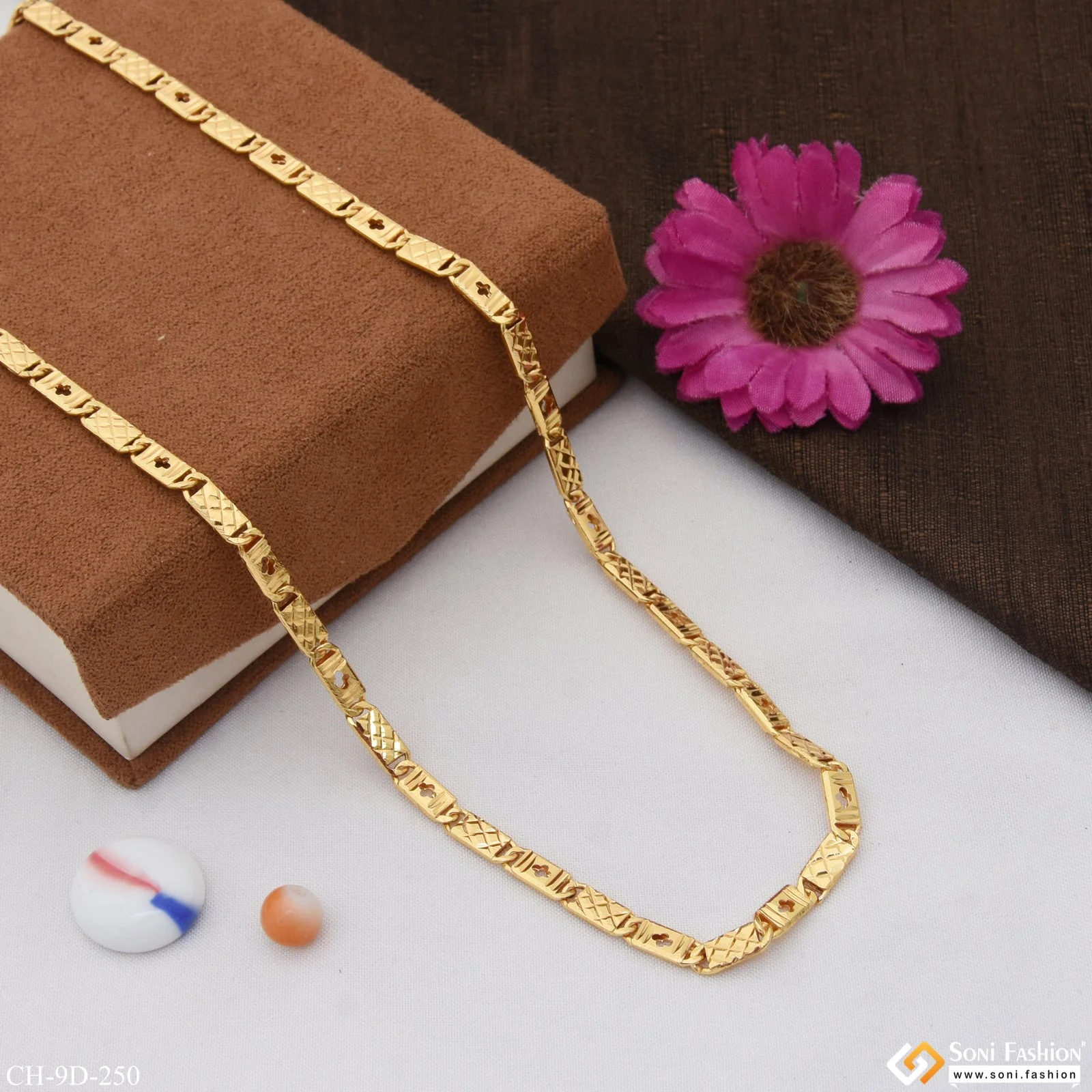 Best Quality Durable Design Gold Plated Nawabi Chain for Men - Style D250 - Image 3