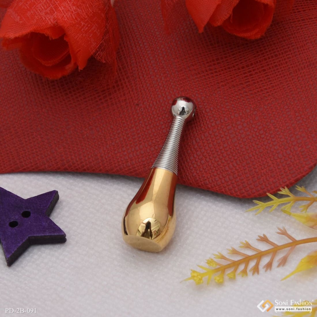 Best Quality Durable Design Golden & Silver Color Pendant for Men - Style B091 - Image 4