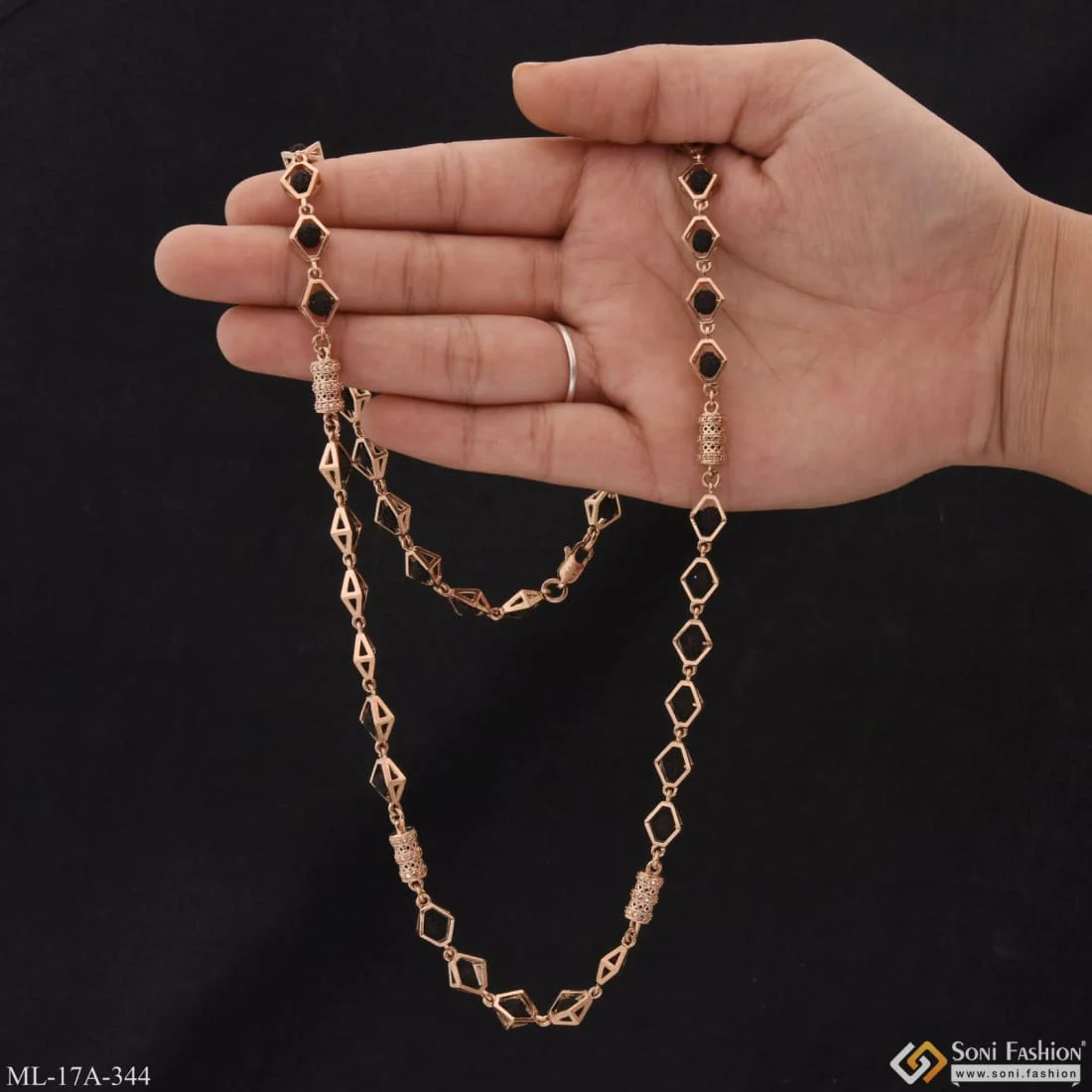 Best Quality Fashionable Design Rose Gold Color Rudraksha Mala for Men - Style A344