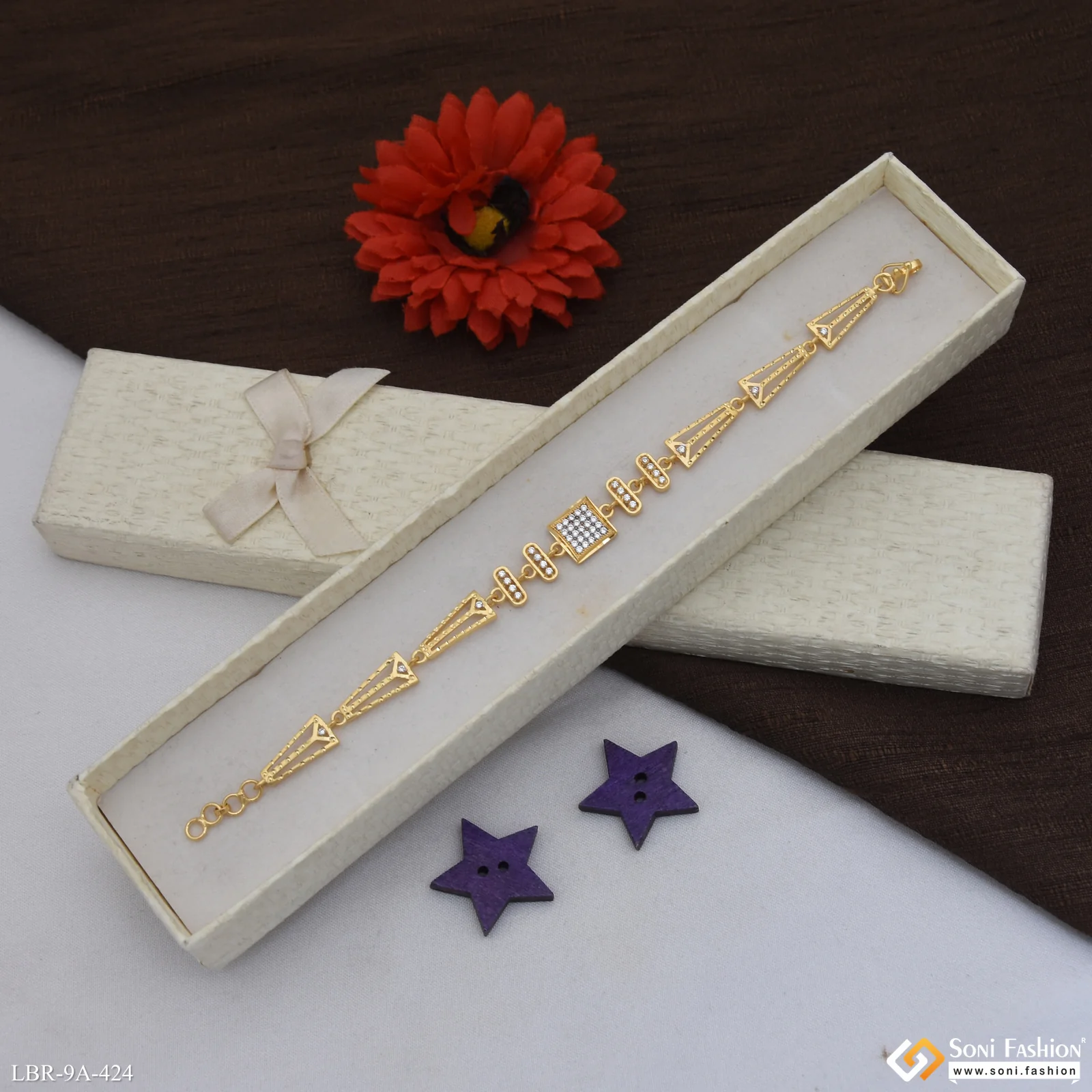 Best Quality Gold Plated Bracelet for Ladies - Style A424 - Image 3