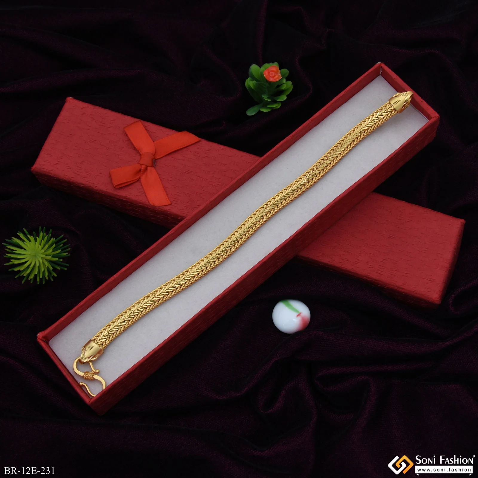 Best Quality Gold Plated Bracelet for Men - Style E231 - Image 2