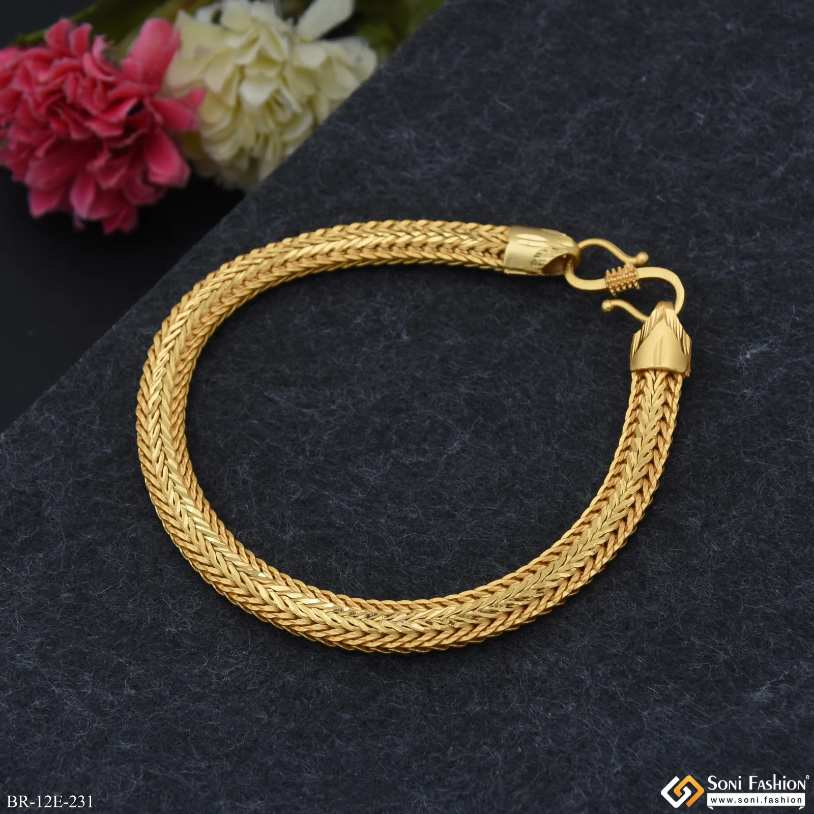 Best Quality Gold Plated Bracelet for Men - Style E231 - Image 5