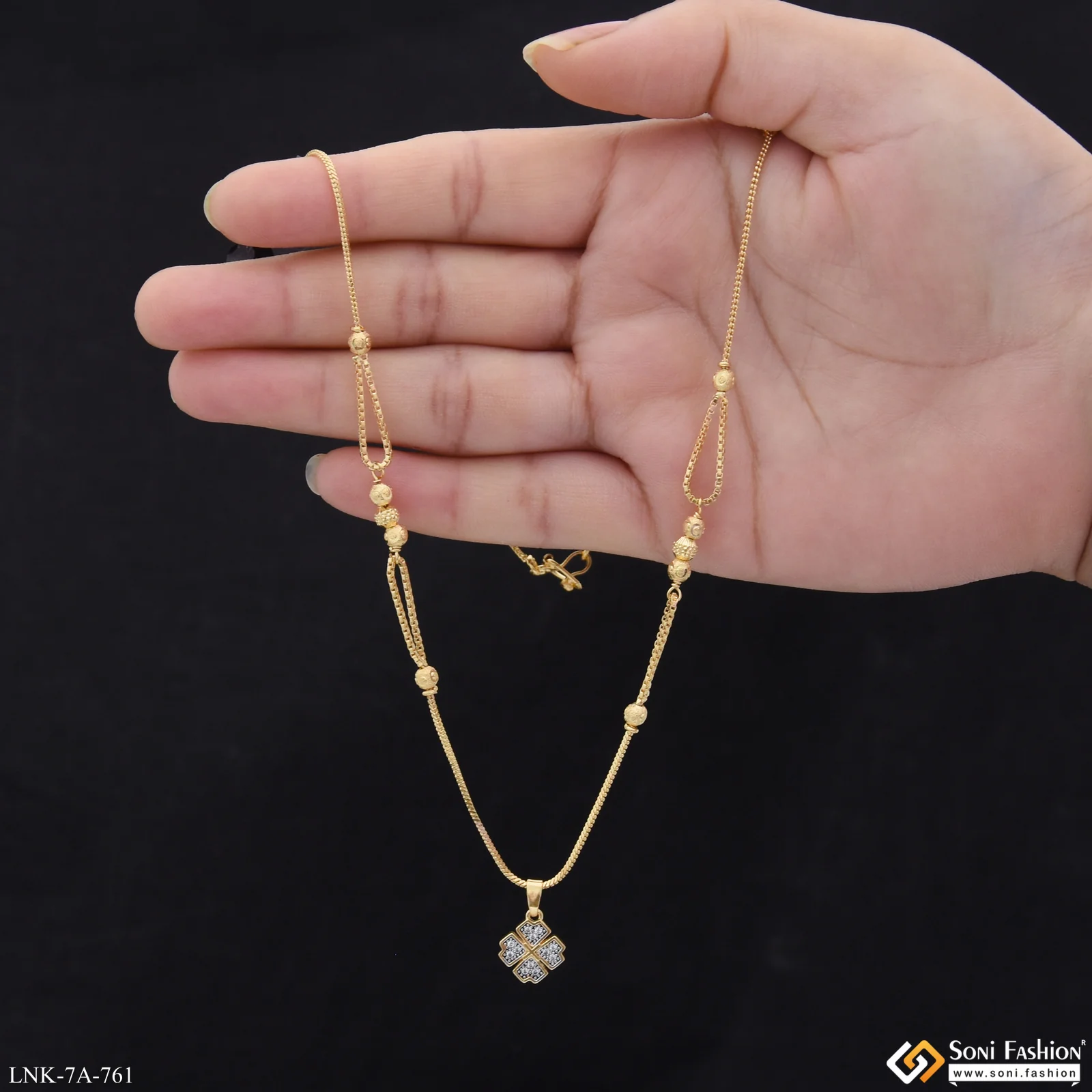 Best Quality Gold Plated Chain Pendant for Ladies - Style A761 - Image 2