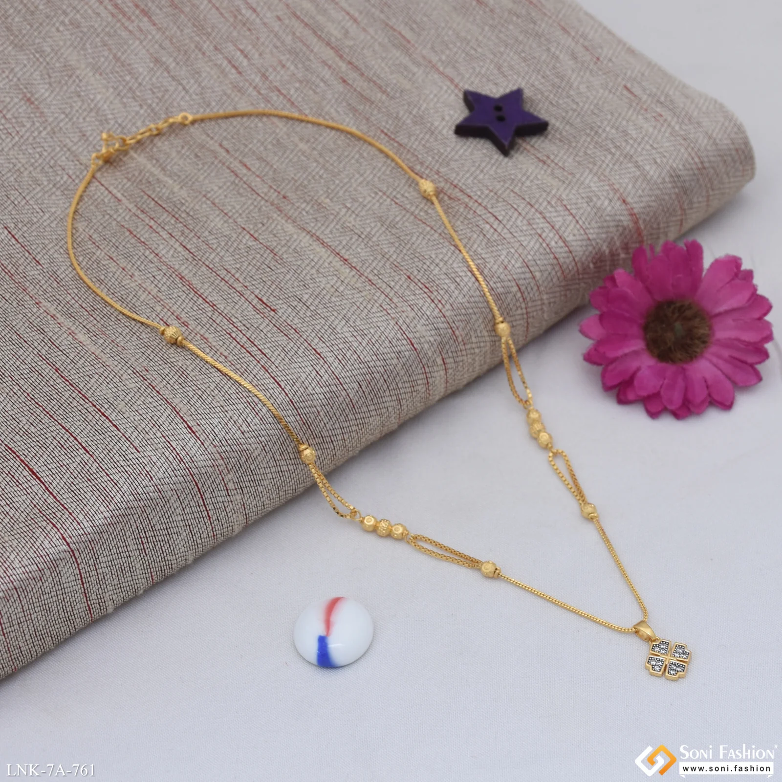 Best Quality Gold Plated Chain Pendant for Ladies - Style A761 - Image 3