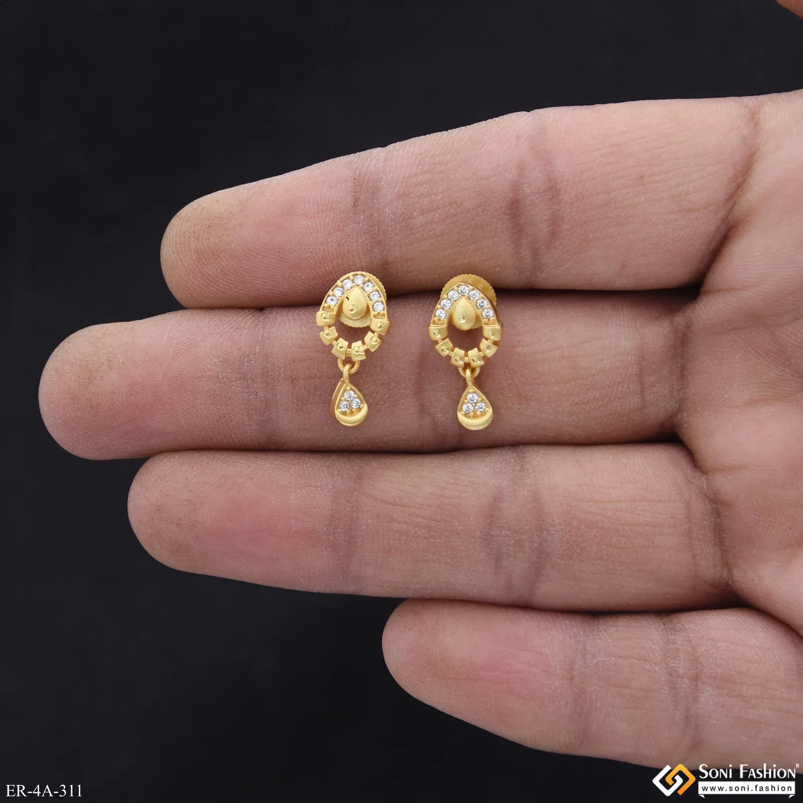 Best Quality Gold Plated Earrings for Ladies - Style A311 - Image 2
