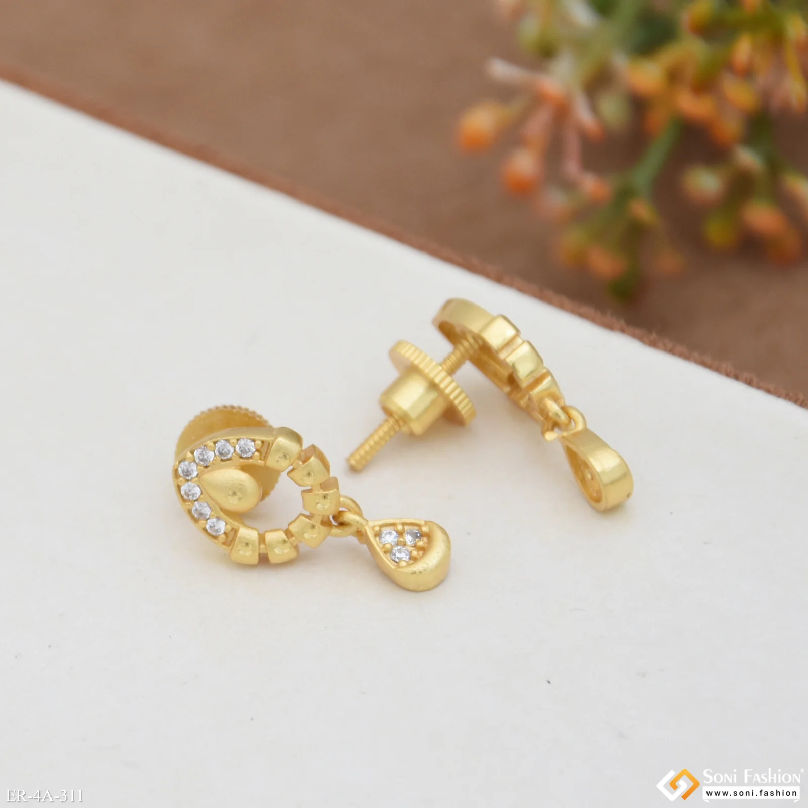 Best Quality Gold Plated Earrings for Ladies - Style A311 - Image 5