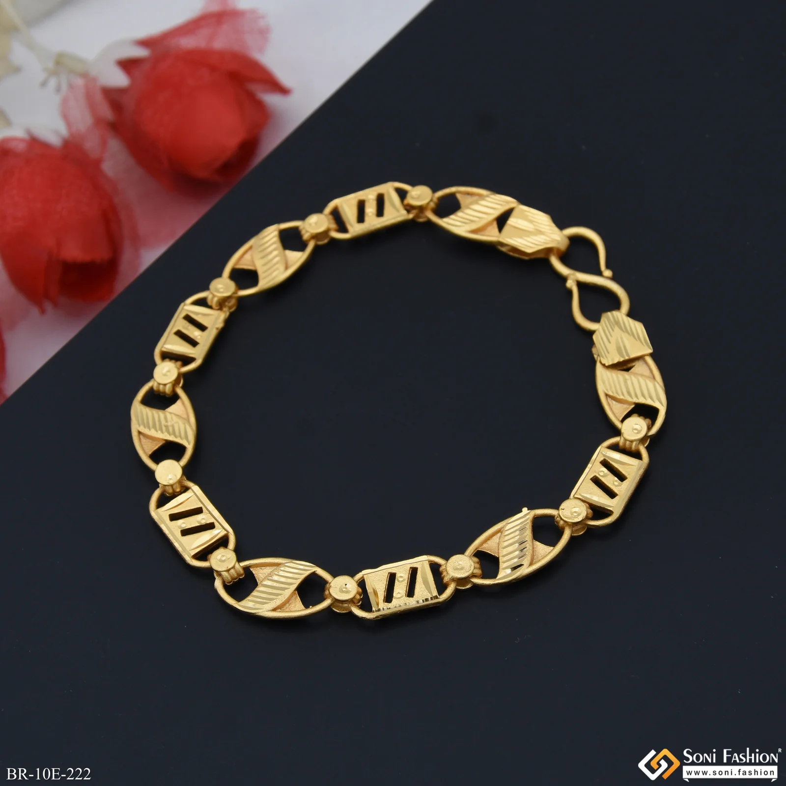 Best Quality Gold Plated Kohli Nawabi Bracelet for Men - Style E222 - Image 3