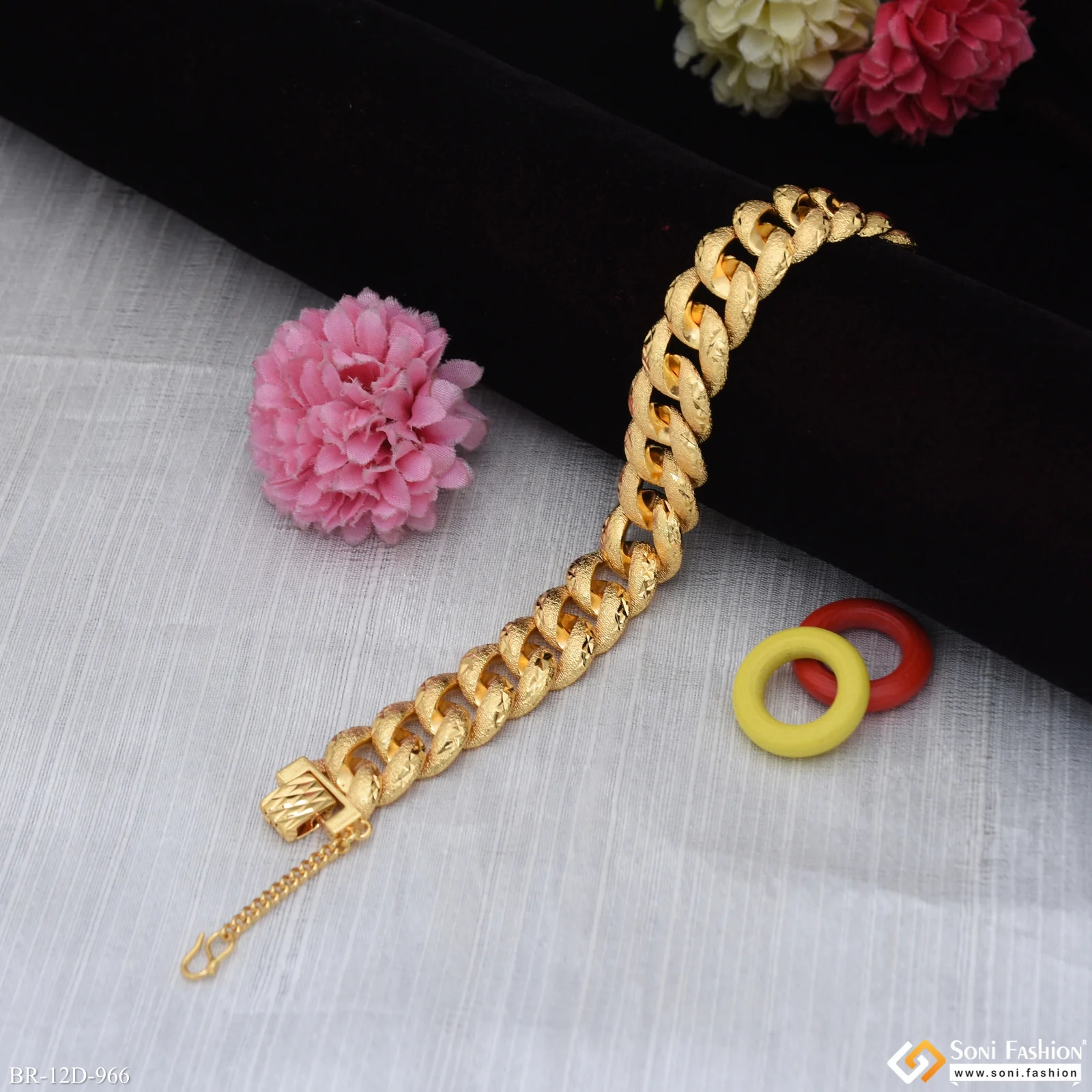 Best Quality Gold Plated Link Bracelet for Men - Style D966 - Image 4