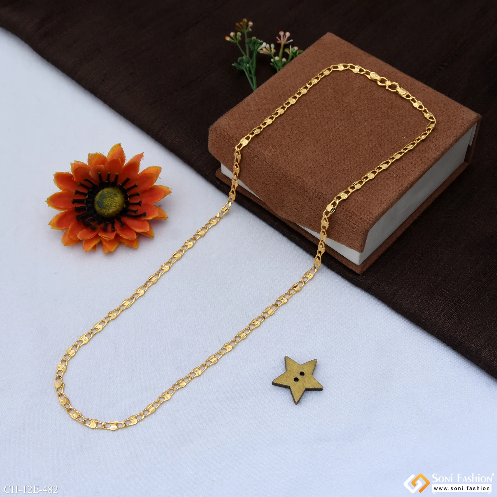 Best Quality Gold Plated Link Chain for Men - Style E482 - Image 3