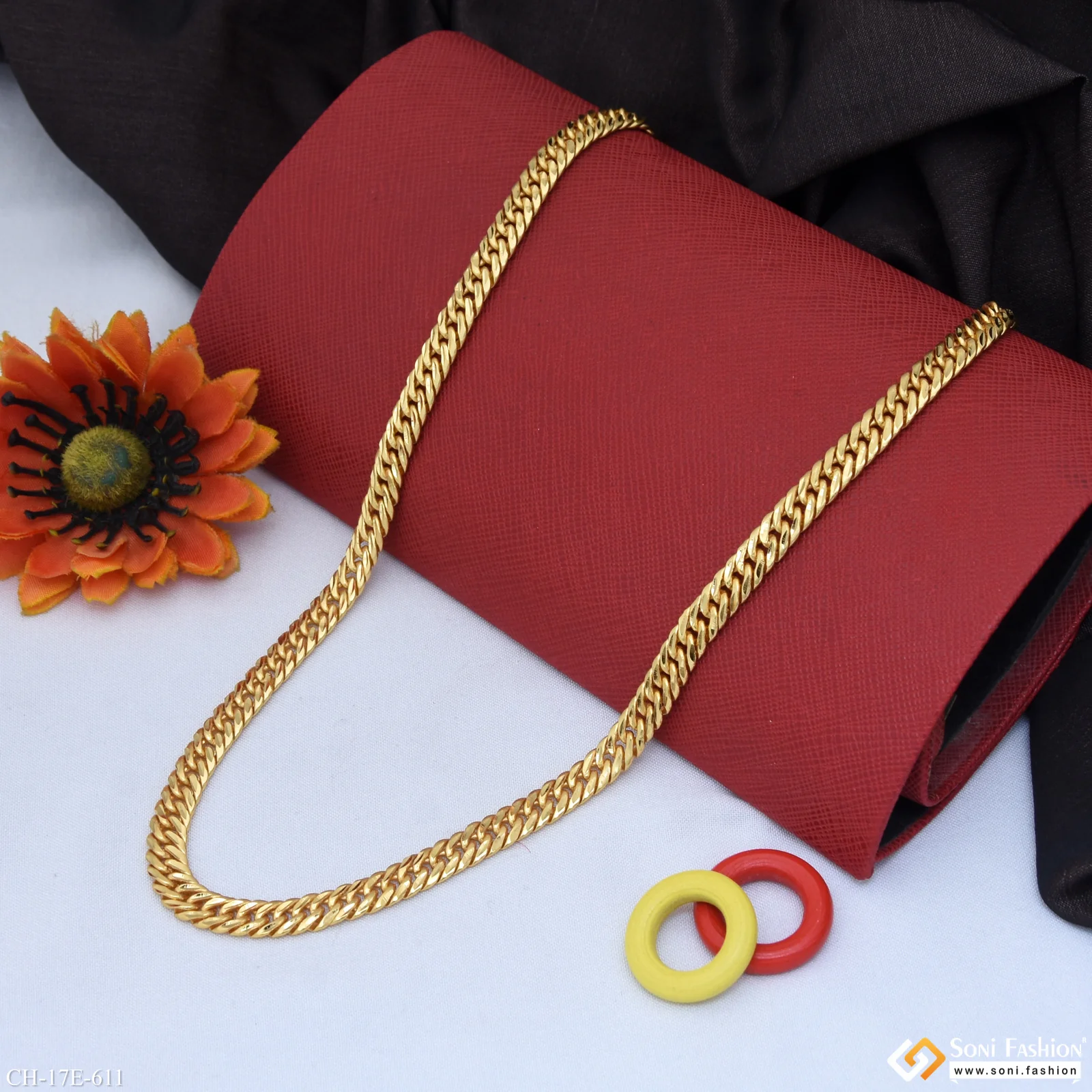Best Quality Gold Plated Link Chain for Men - Style E611 - Image 3