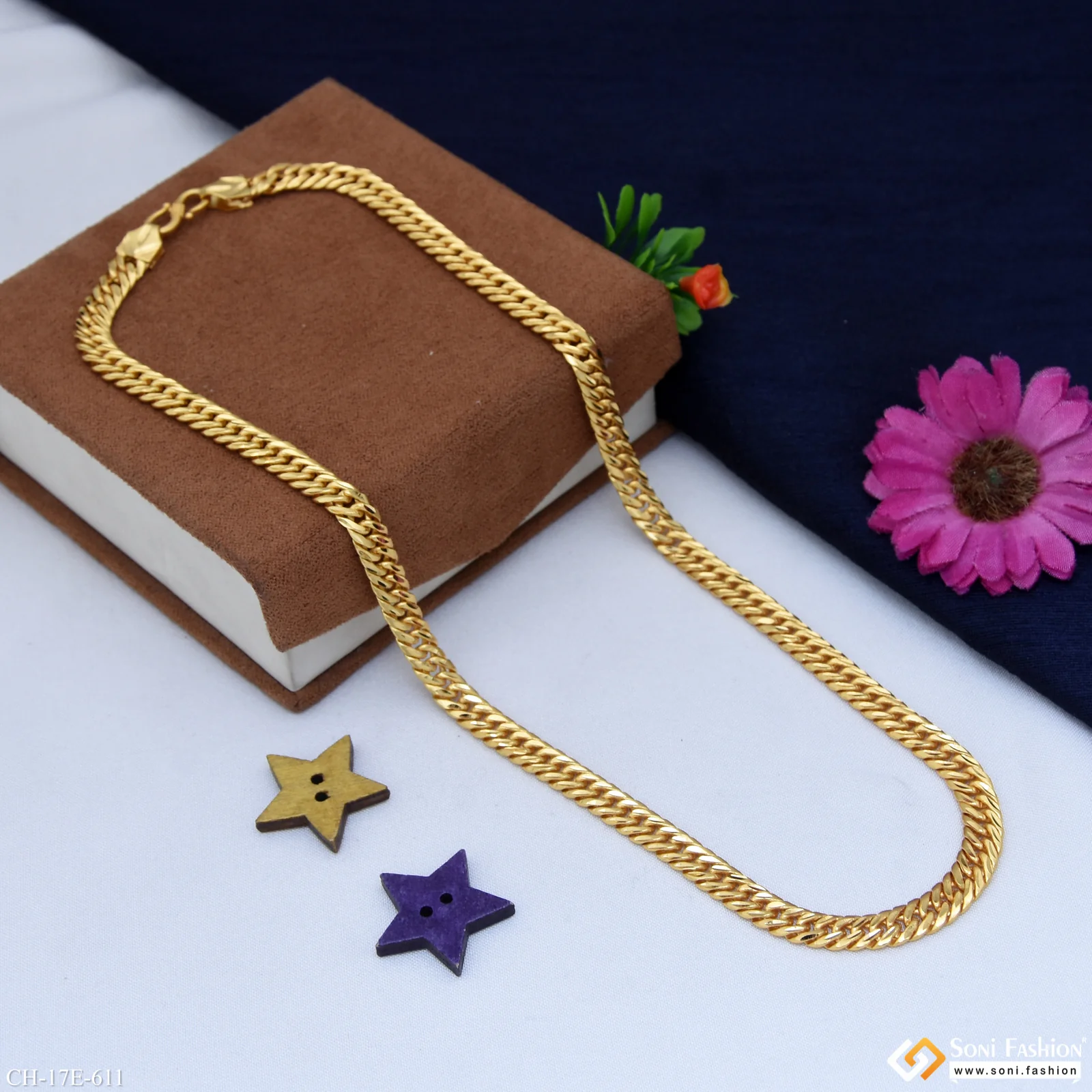 Best Quality Gold Plated Link Chain for Men - Style E611 - Image 4