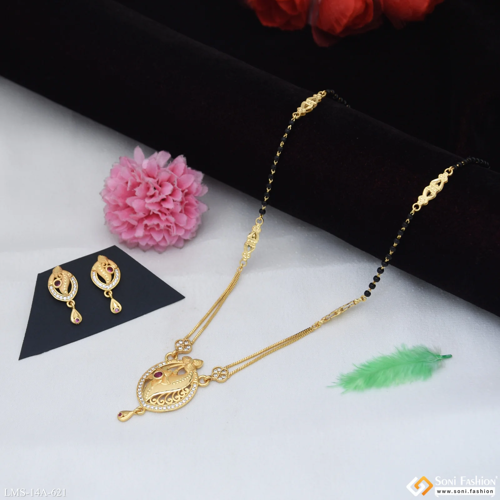 Best Quality Gold Plated Mangalsutra Set for Women - Style A621 - Image 3