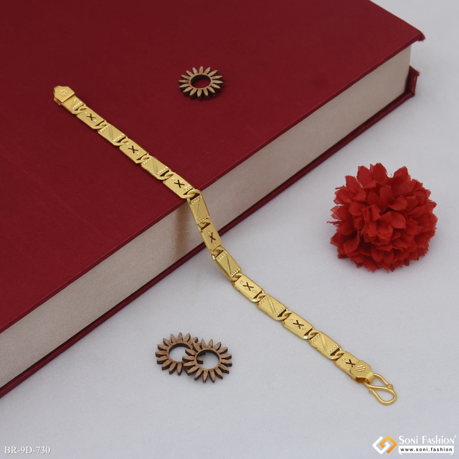 Best Quality Gold Plated Nawabi Bracelet for Men - Style D730 - Image 5