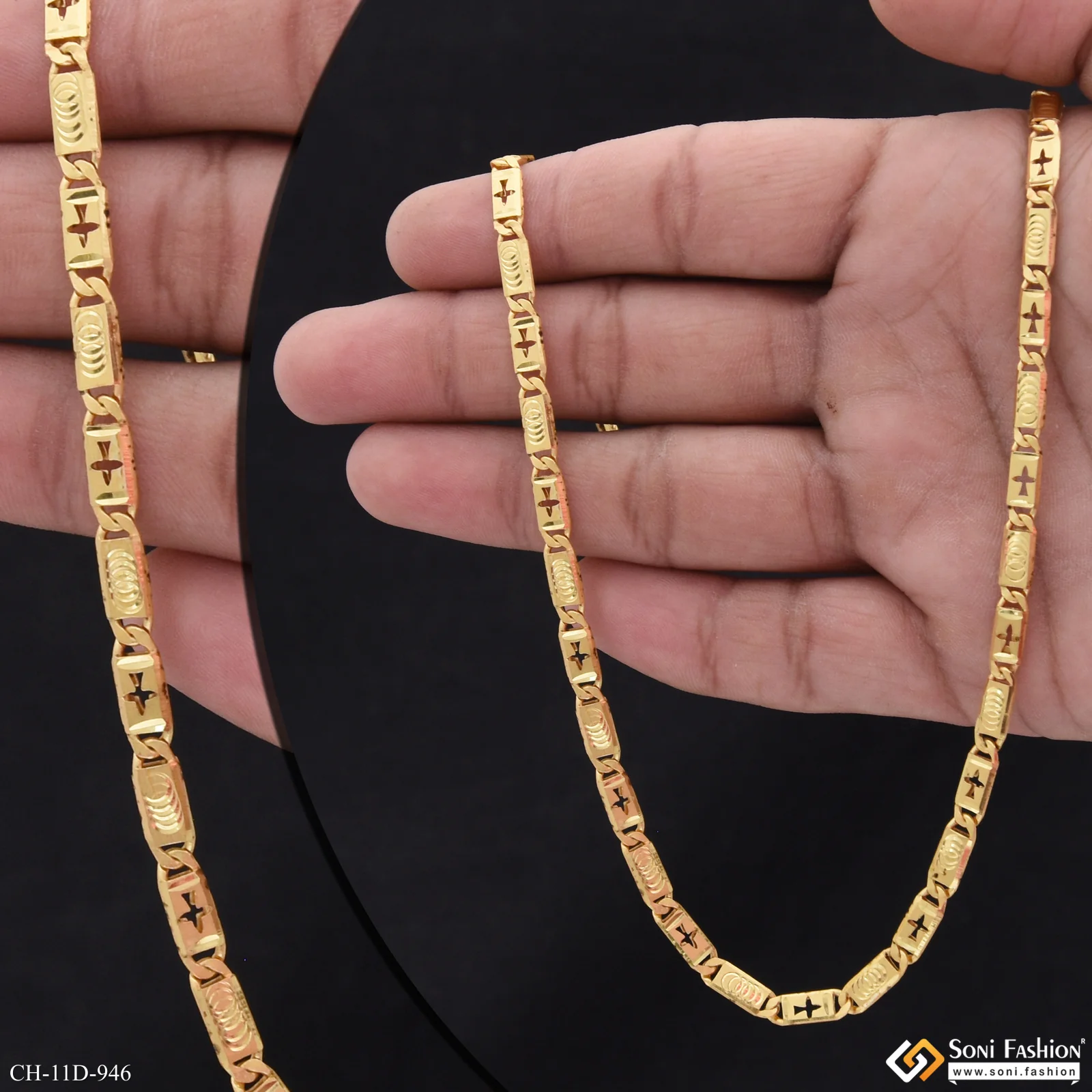 Best Quality Gold Plated Nawabi Chain for Men - Style D946 - Image 3