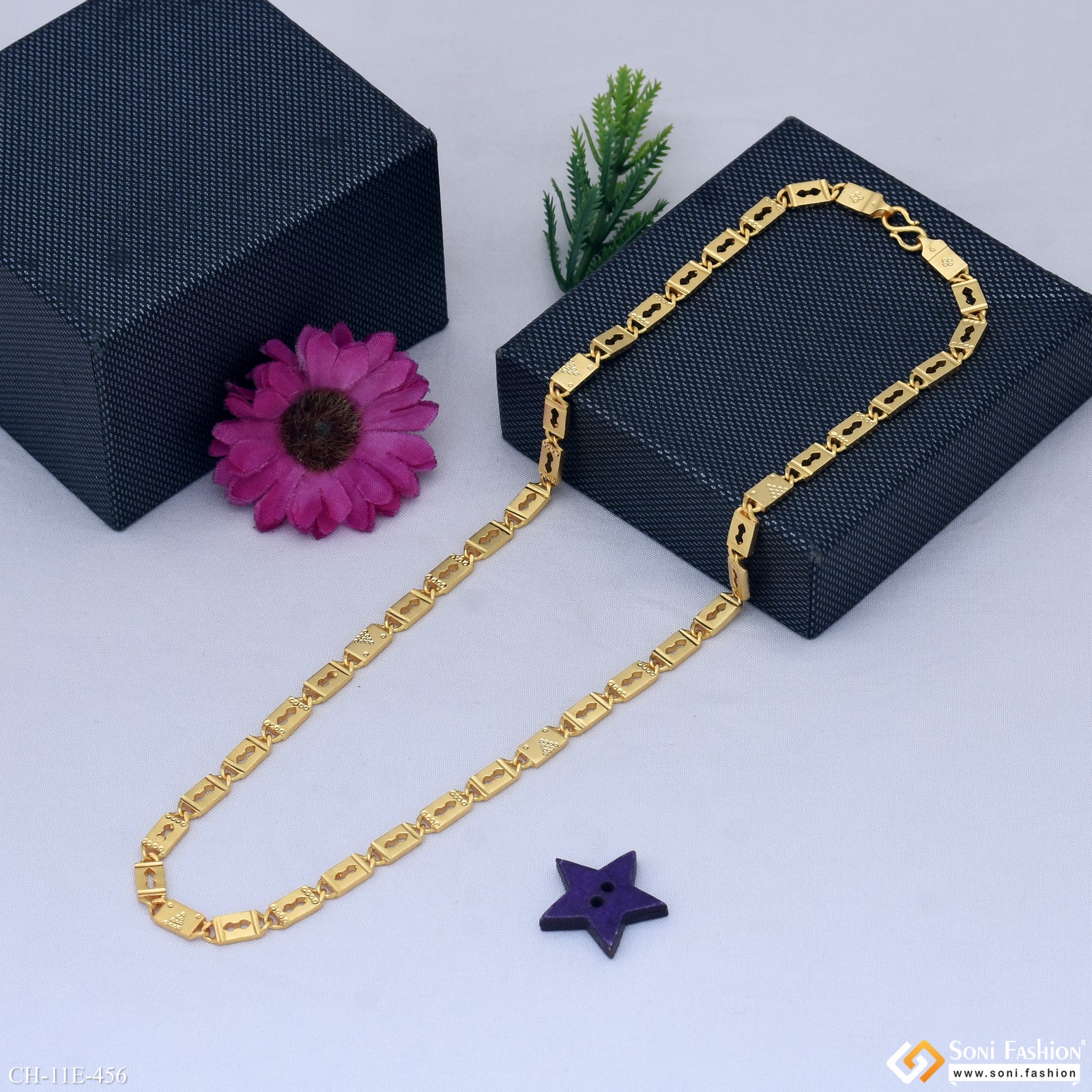 Best Quality Gold Plated Nawabi Chain for Men - Style E456 - Image 3