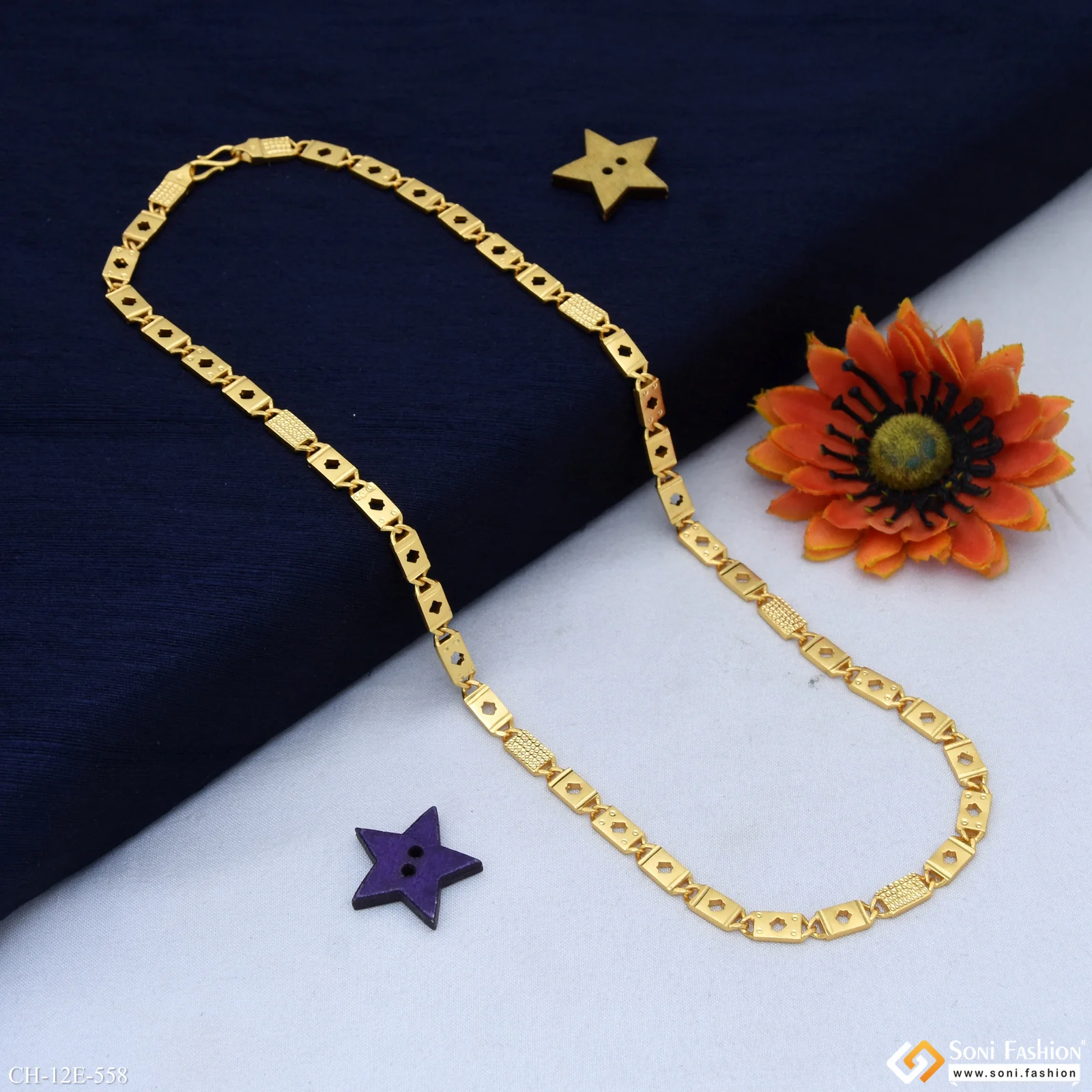 Best Quality Gold Plated Nawabi Chain for Men - Style E558 - Image 4