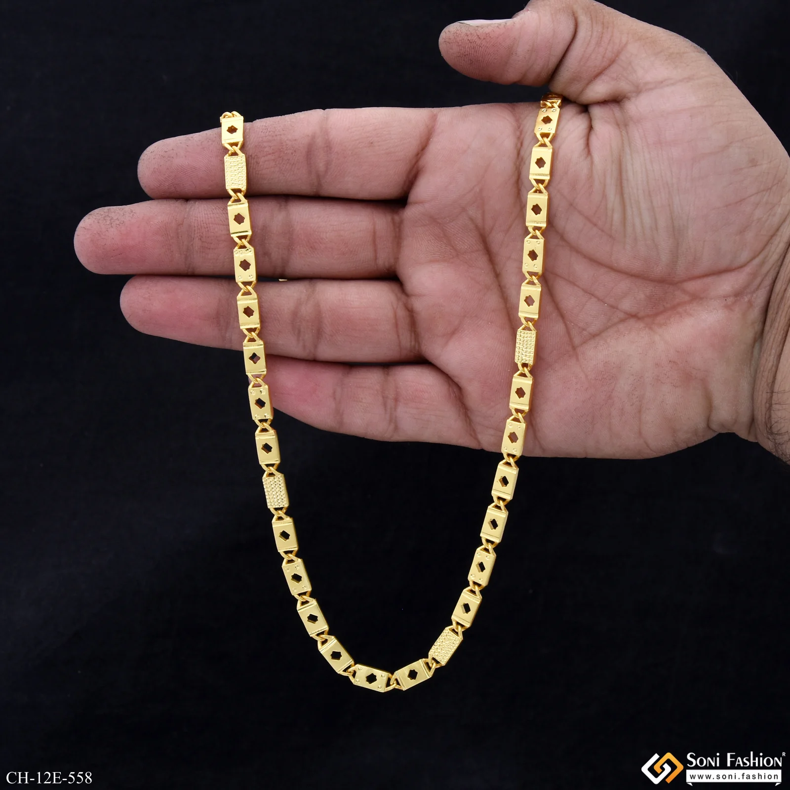 Best Quality Gold Plated Nawabi Chain for Men - Style E558 - Image 6